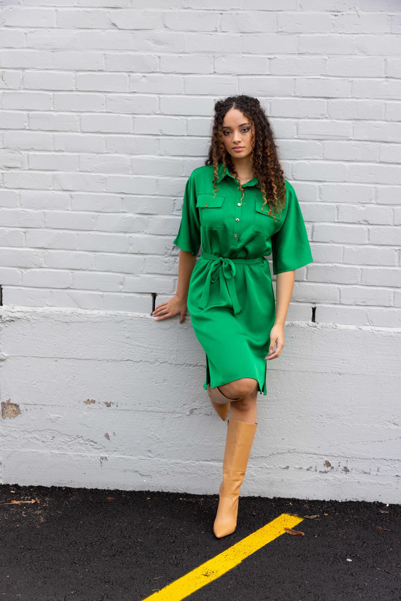 The most delicious green 🍃 Chloe wears the Maya Shirt Dress, out Friday as part of Amaya Autumn. 9am in-stores, 10am online