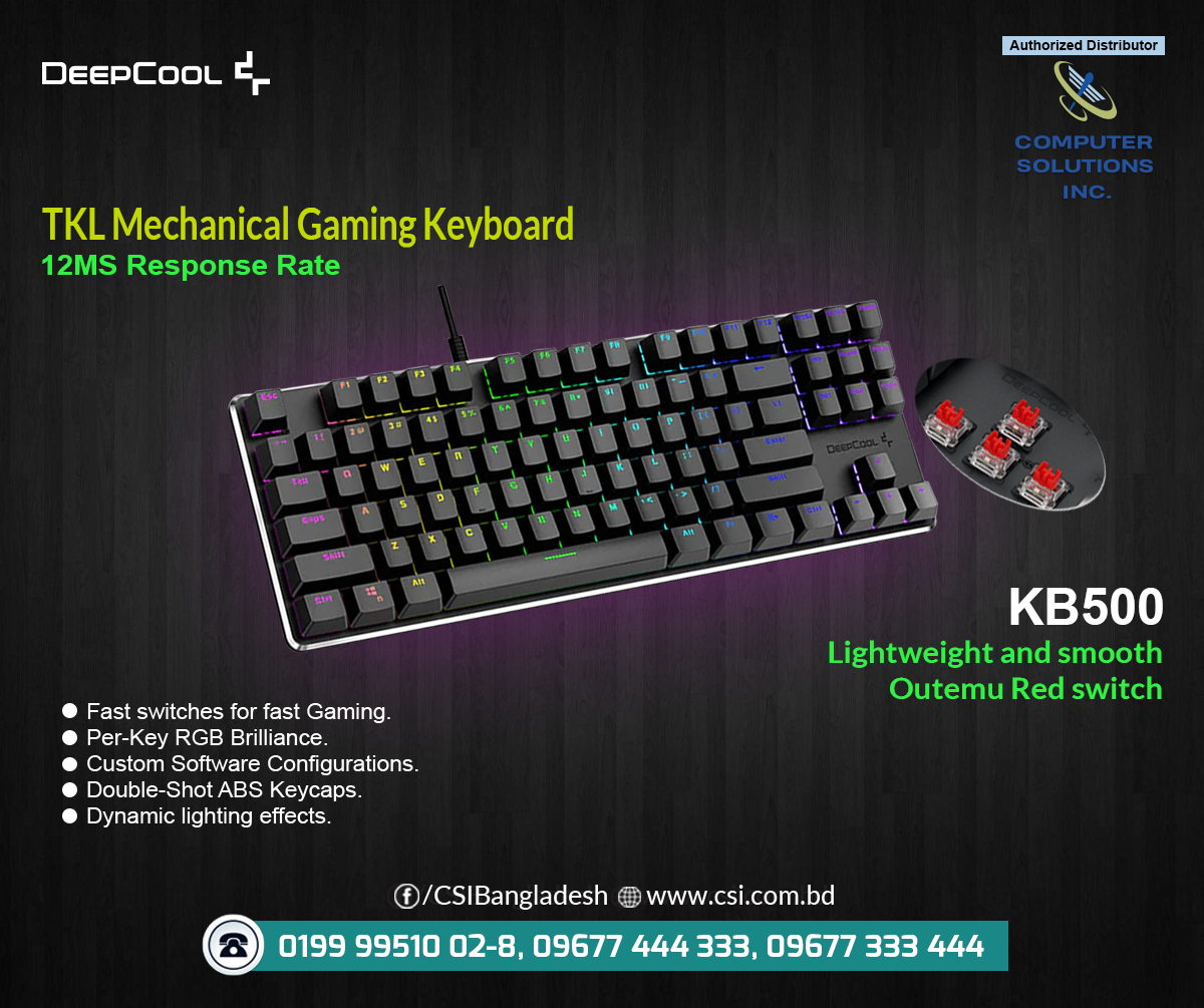 Computer Solutions Inc. - 🚀 Deepcool KB500 TenKeyLess Mechanical RGB ...