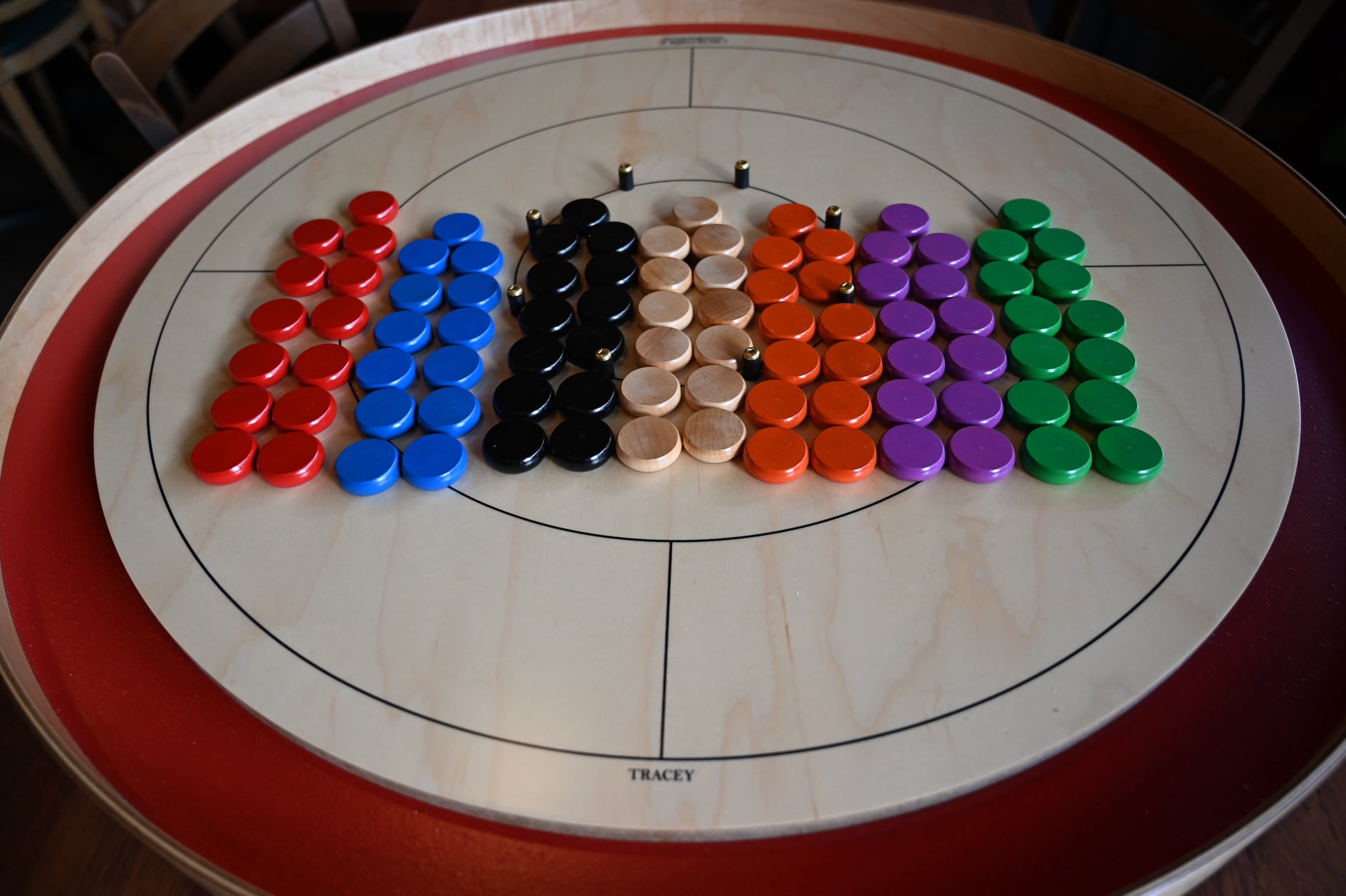 Tracey Blue – Set De 13 Boutons Crokinole 32 Mm – Officiels NCA, Fabriqués Au Canada