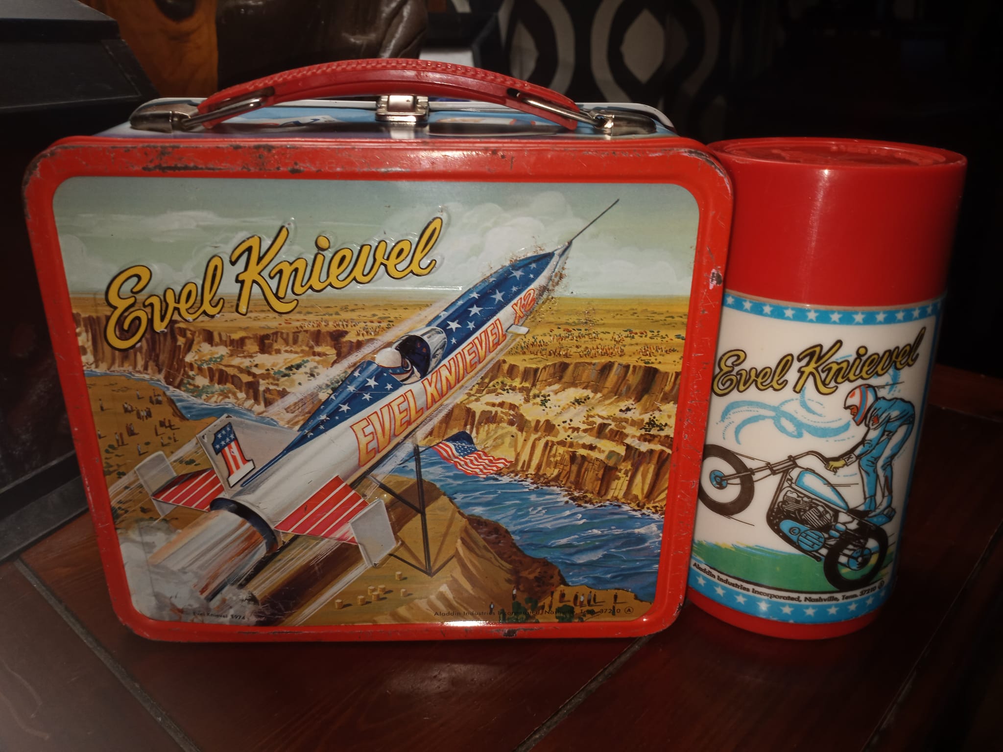 This Evel Knievel lunchbox was the one I used before Kiss.