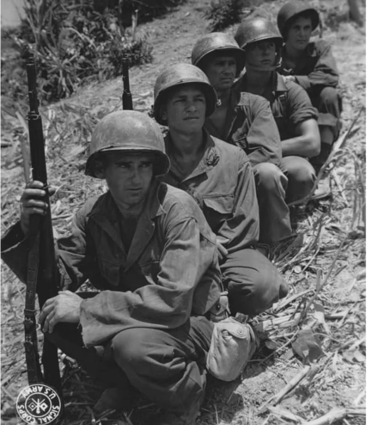 Seven Texans of the 96th Infantry Division's 763rd Tank Battalion
