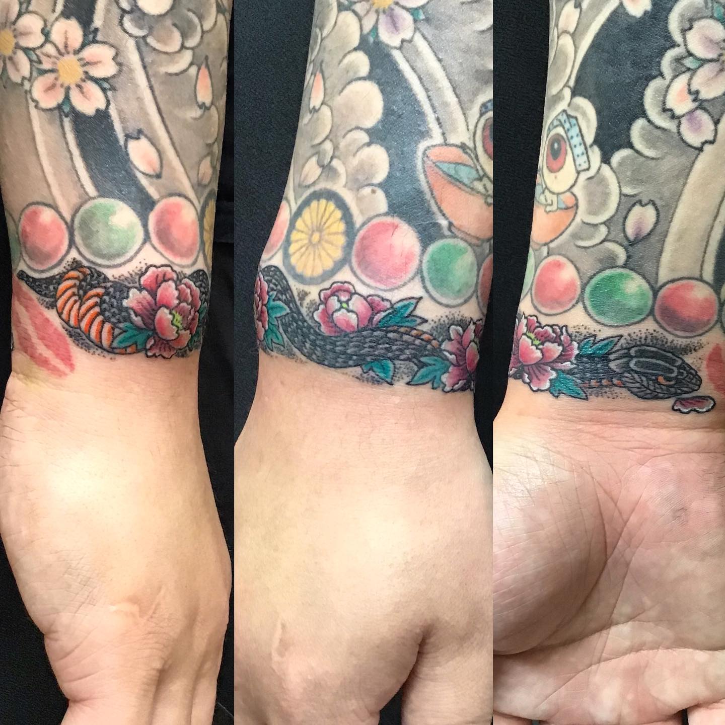 東京新宿Fox GateTattoo - 手首 蛇 牡丹 👉by 正彩 4月1日 本日も営業中。 和彫りからワンポイント、B&Gまで幅広く対応 ...