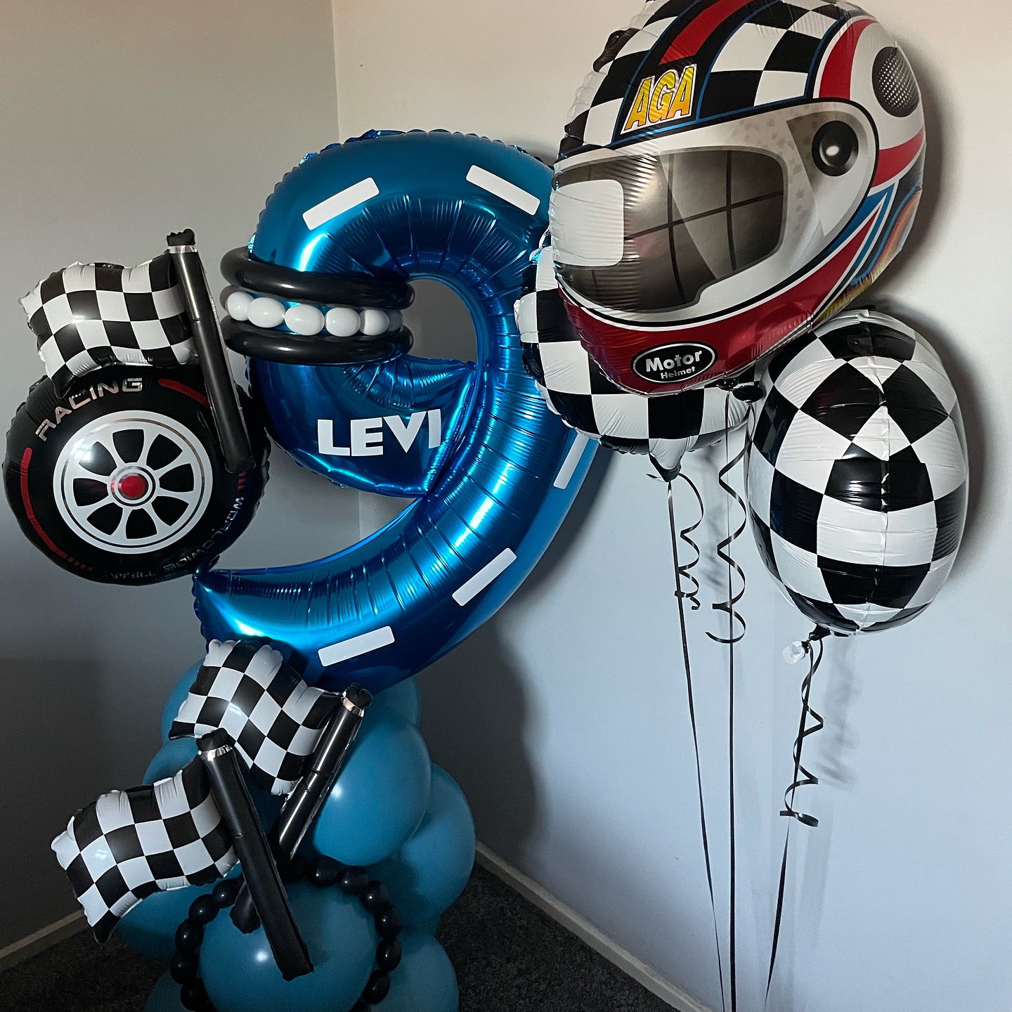 Balloom Events - 🏎️🏁 RACING INTO NINE 🏁🏎️ Themed number...