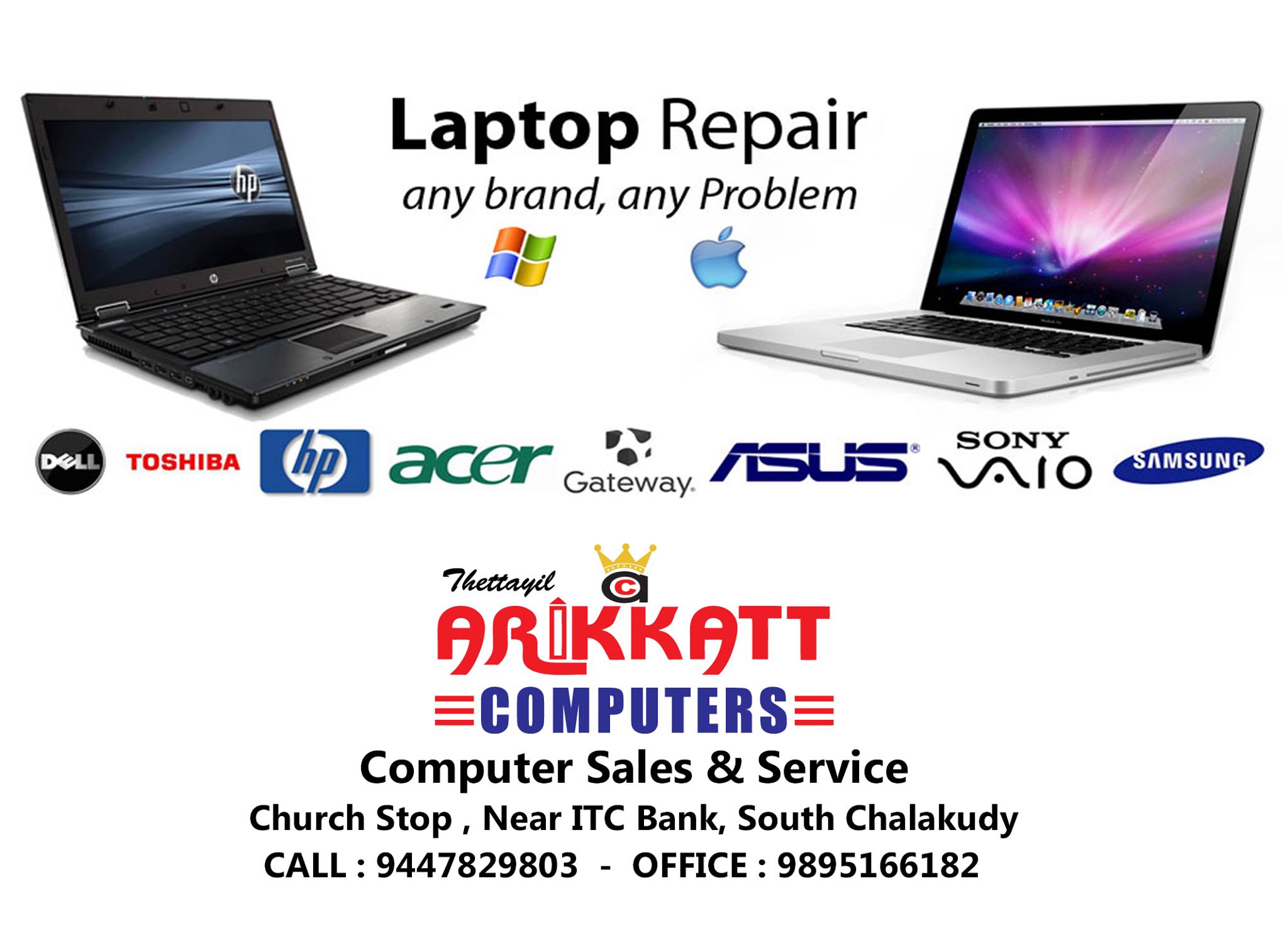Arikkatt Computers Chalakudy,Kodakara - 9447829803 | Thrissur