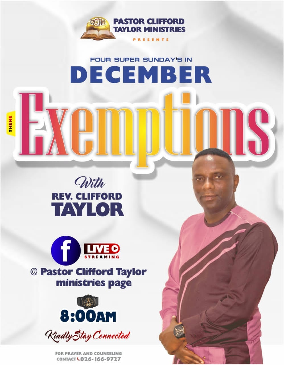 Pastor. Clifford Taylor Ministries