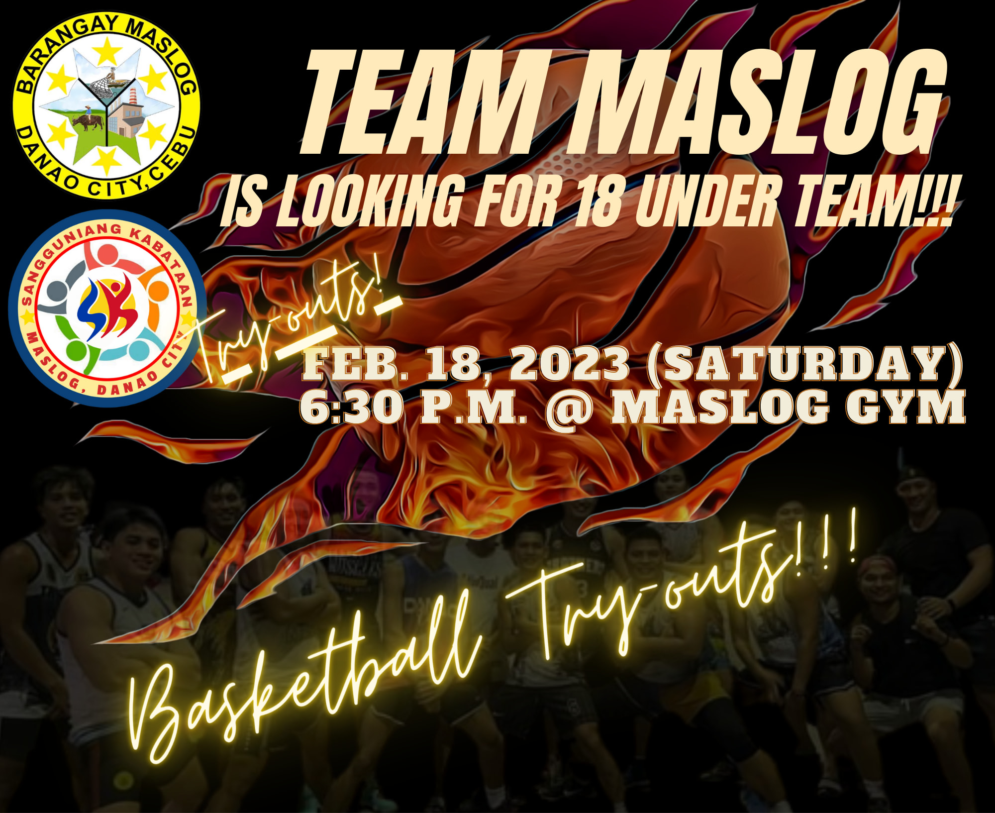 SK - 📢TEAM MASLOG 18-UNDER BASKETBALL TEAM TRY-OUTS!!!!! Usa baka ka ...
