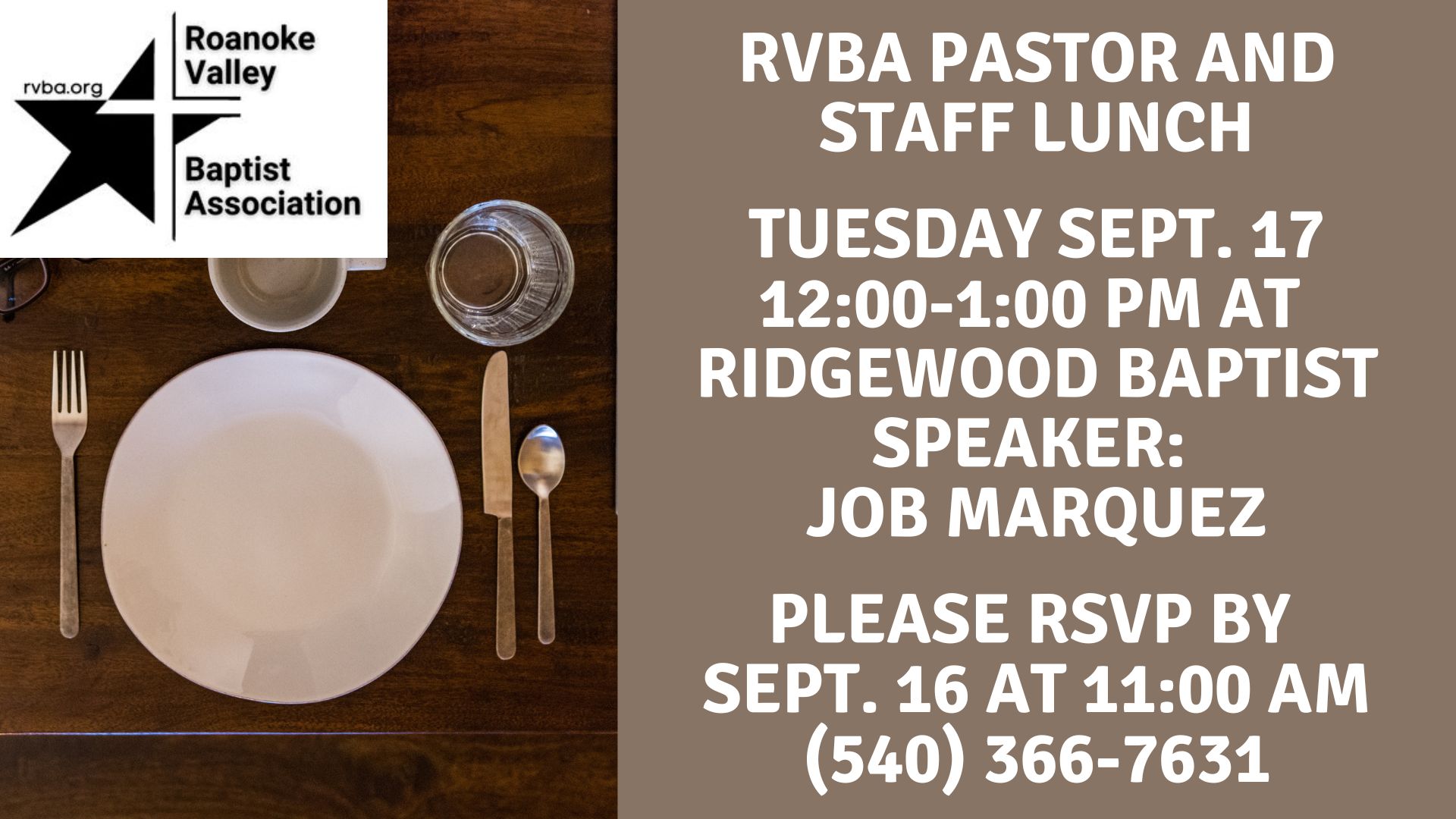 The RVBA has... - RVBA - Roanoke Valley Baptist Association