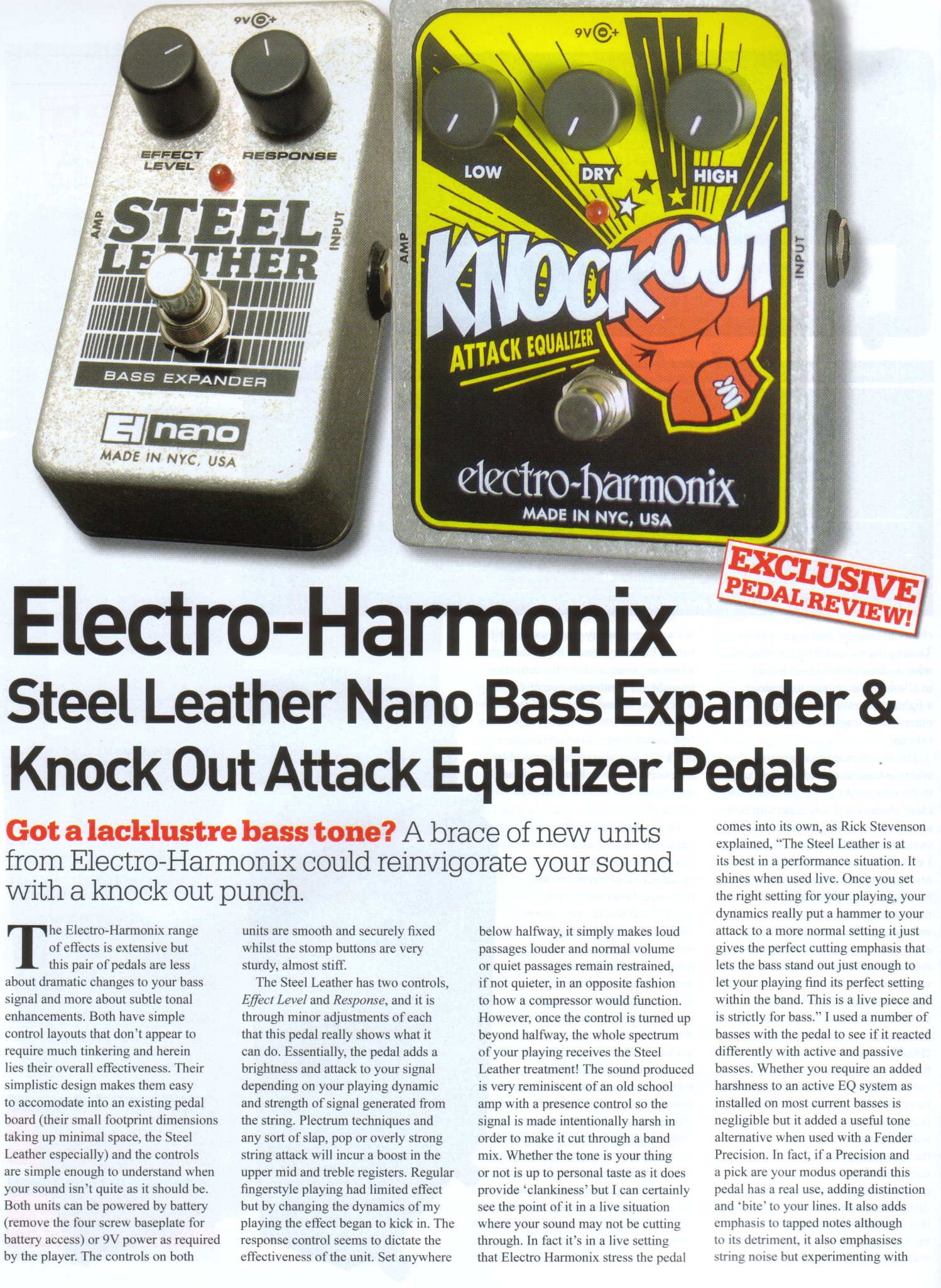 EHX Knockout Attack Equaliser review for bass tones