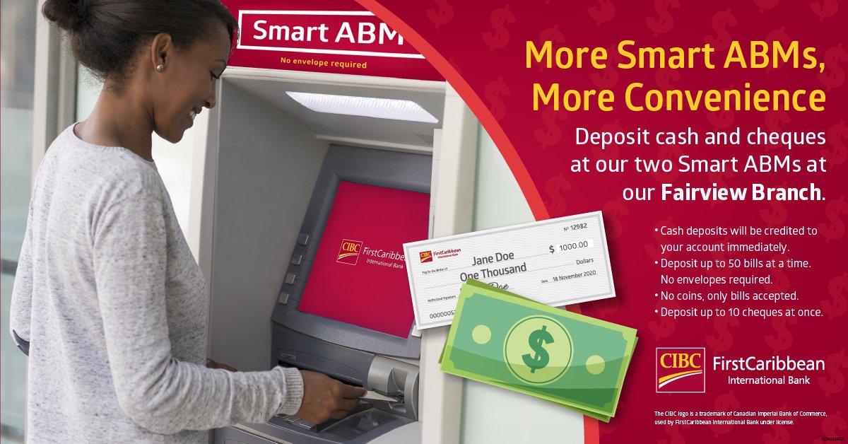 CIBC Caribbean - #JAMAICA Deposit cash and cheques at our...