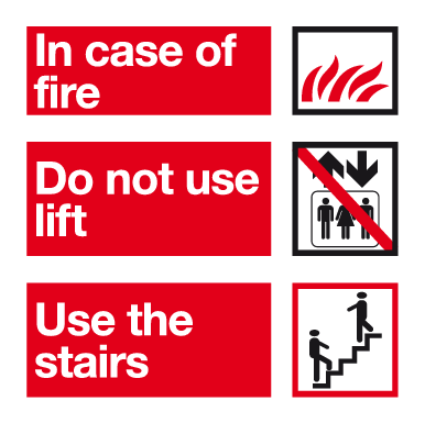 Creative Graphics In case of fire Do not use lift Emergency Sign Price