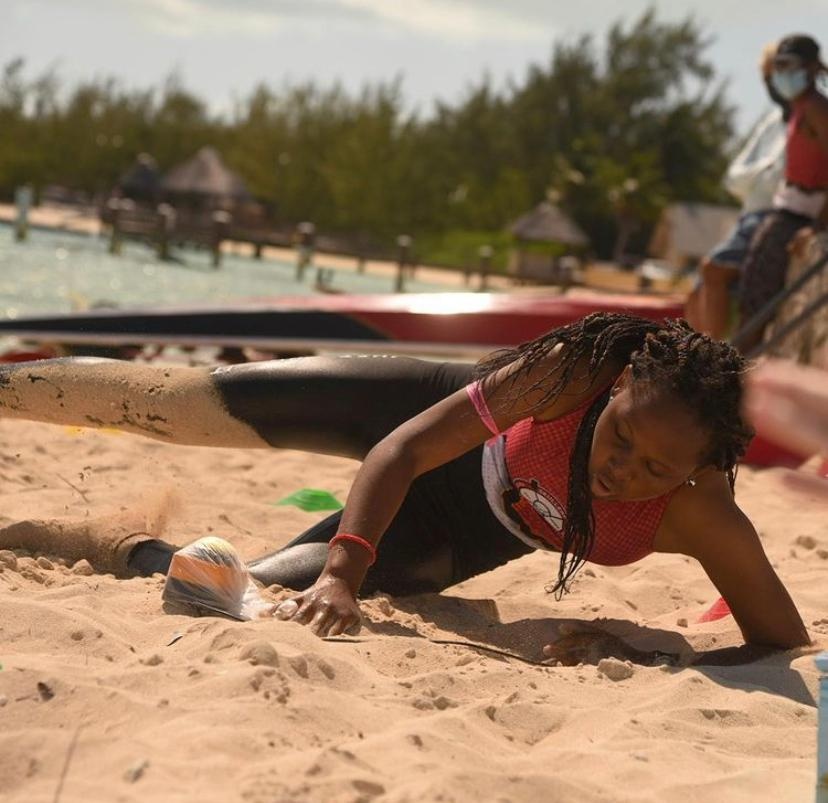 Skullers - Beach sprints summed up in a picture... Kami laying it all ...