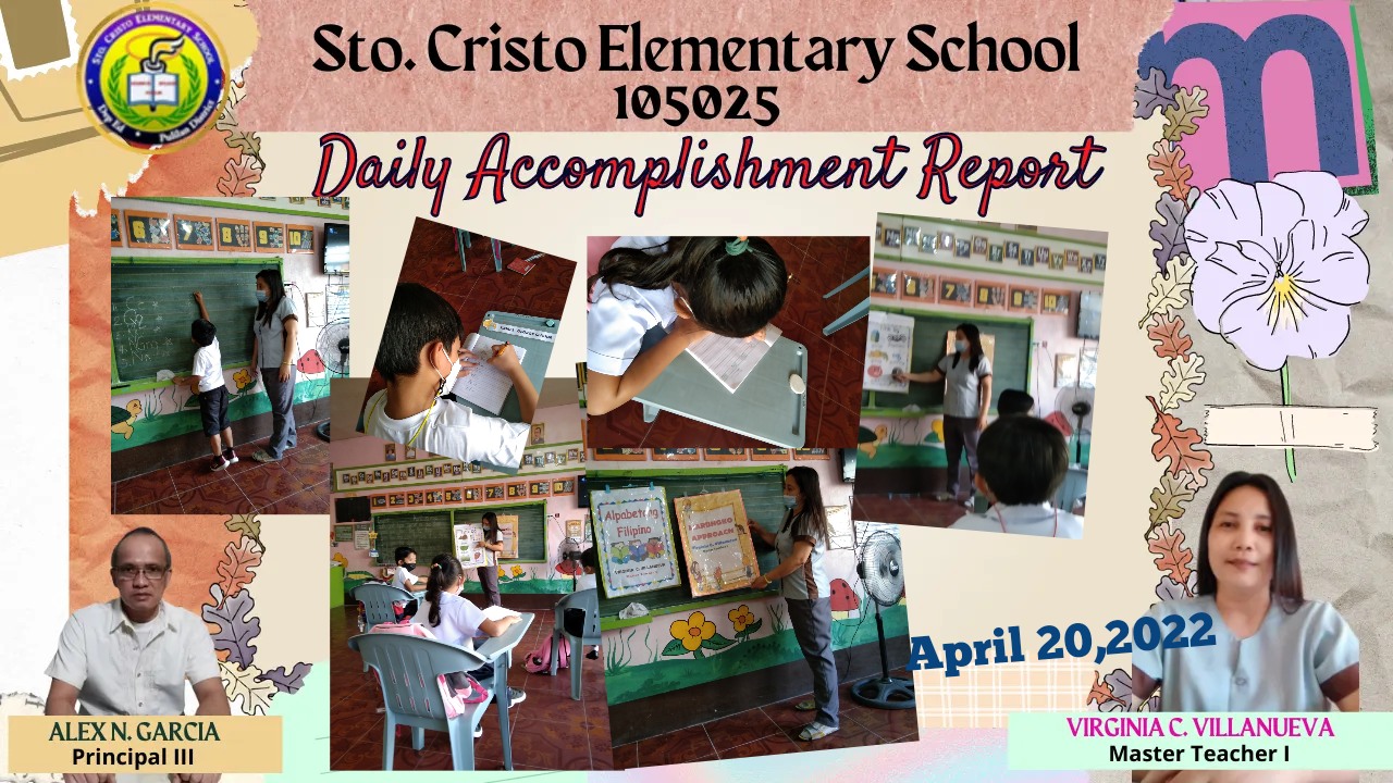 DepEd Tayo - Sto. Cristo Elementary School - 🌺Daily Accomplishment🌺 🌹 ...