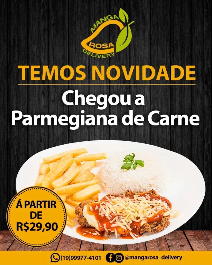 Novidade aqui no Manga Rosa 😋😃🍛... - Manga Rosa Delivery