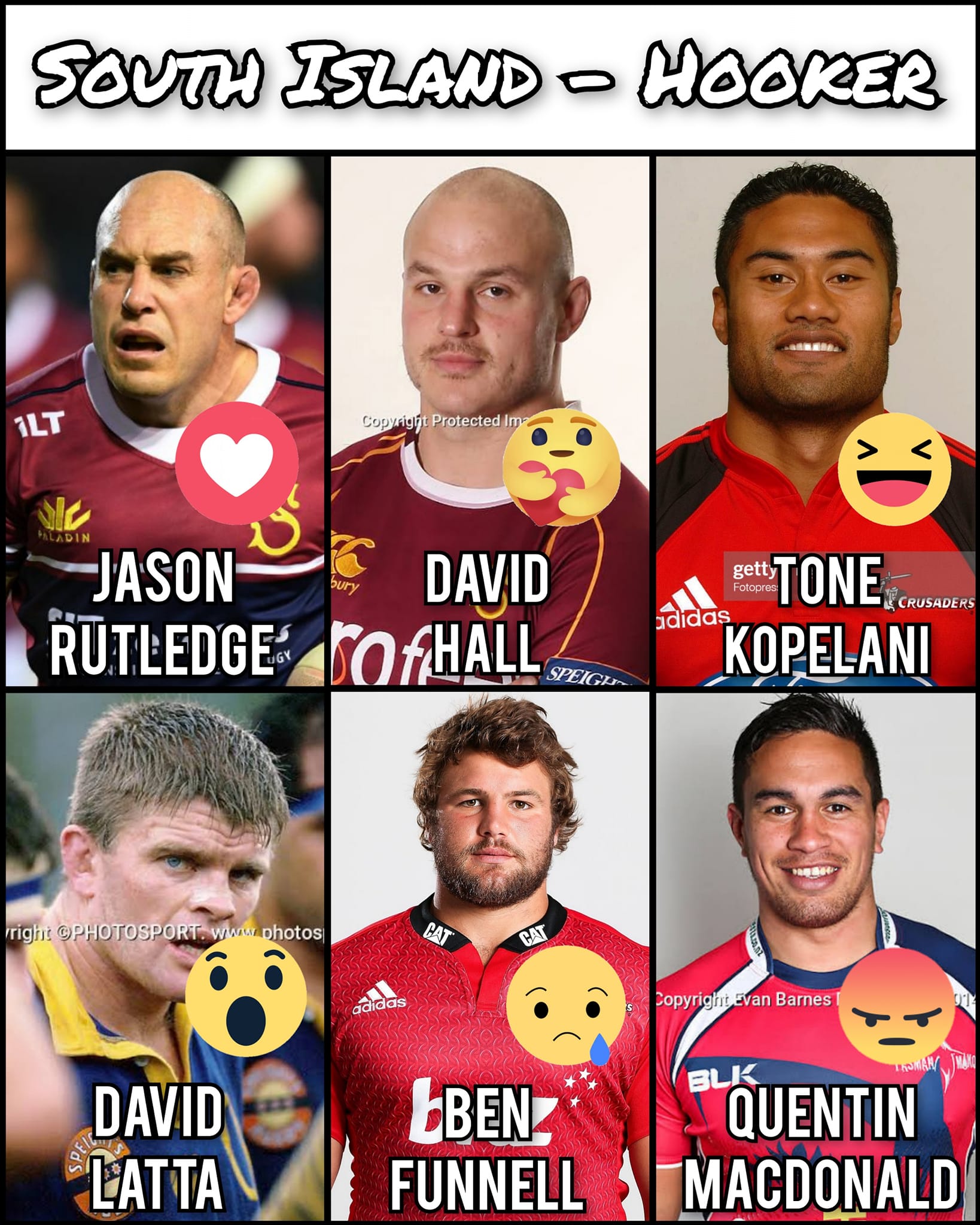 Forgotten - South Island Battler XV - Hooker: Vote by using the ...