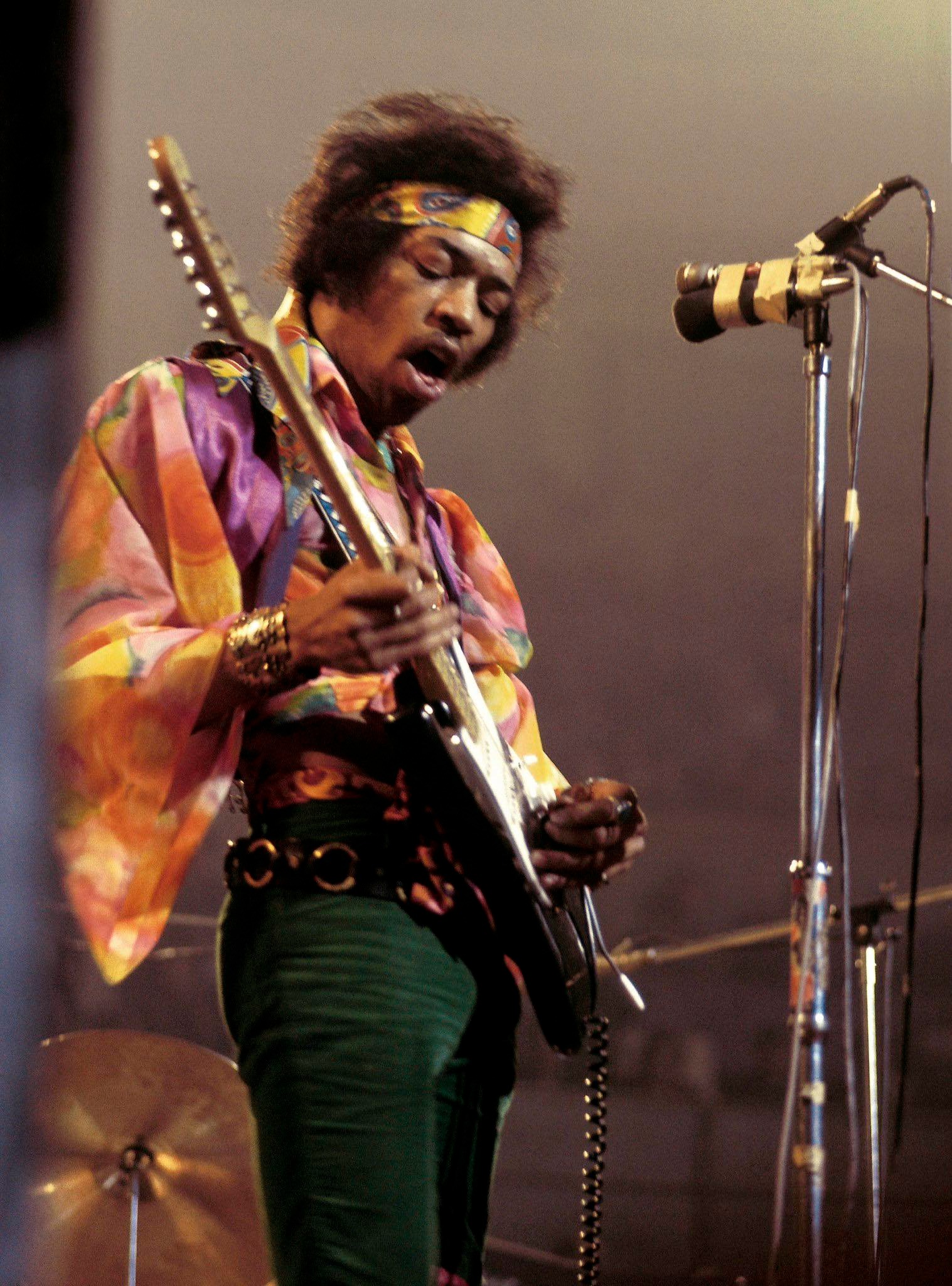 Jimi Hendrix, performing live at the Royal Albert Hall, London, 1969