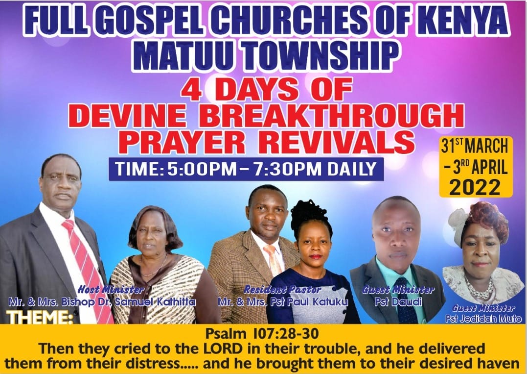 Full Gospel Churches of Kenya - Matuu Township - Welcome from 5pm to 7: ...