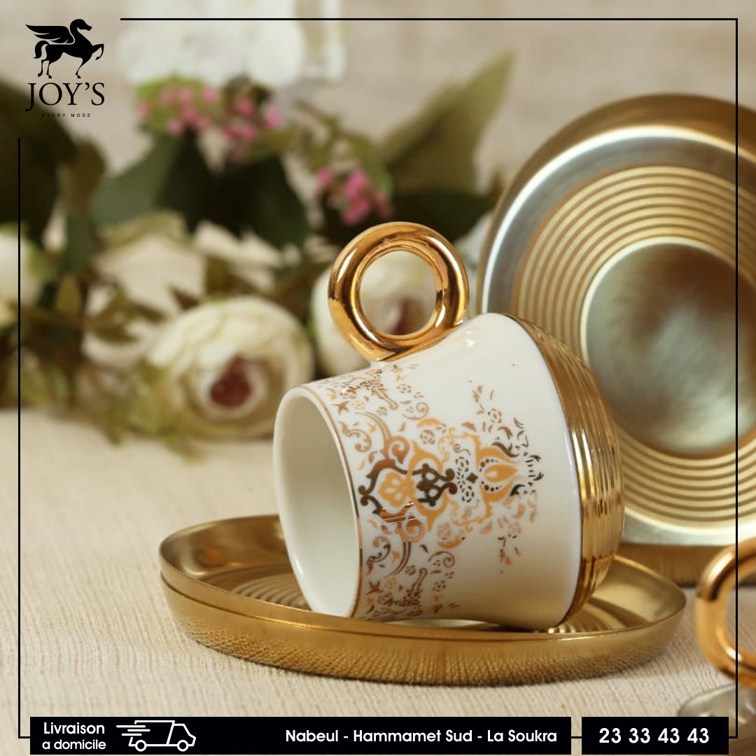 Nosy Nomad Set Café Turc 2 Tasses Plaqué Argent + Assiette Douceurs - Service Ottoman Traditionnel