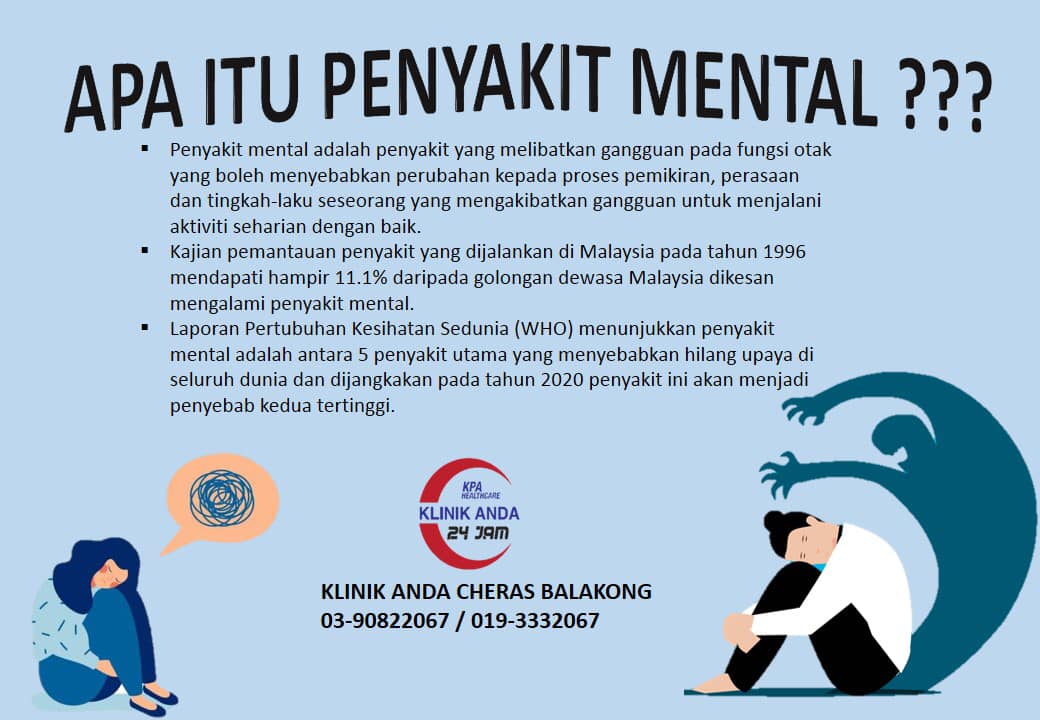 Apa itu penyakit mental ... - Hq Klinik ANDA Balakong 24JAM | Facebook