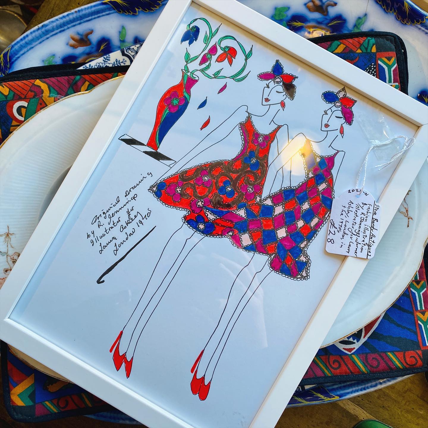 Janice Kathryn-inspired vintage fashion illustration