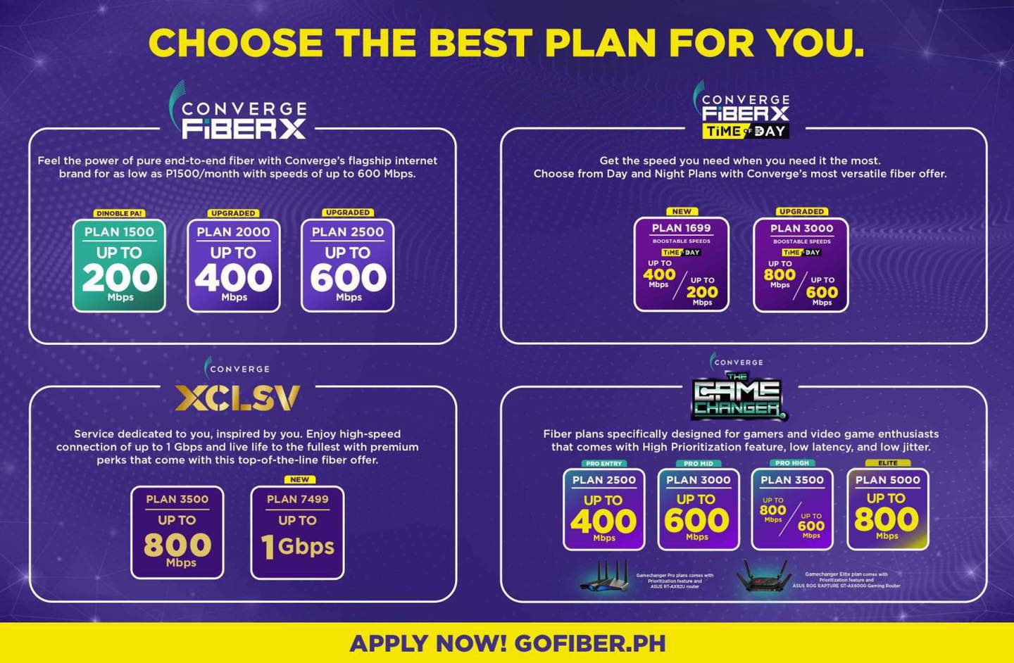 Converge - Apply CONVERGE FIBERX INTERNET Now! Newest, Lower Plans and ...