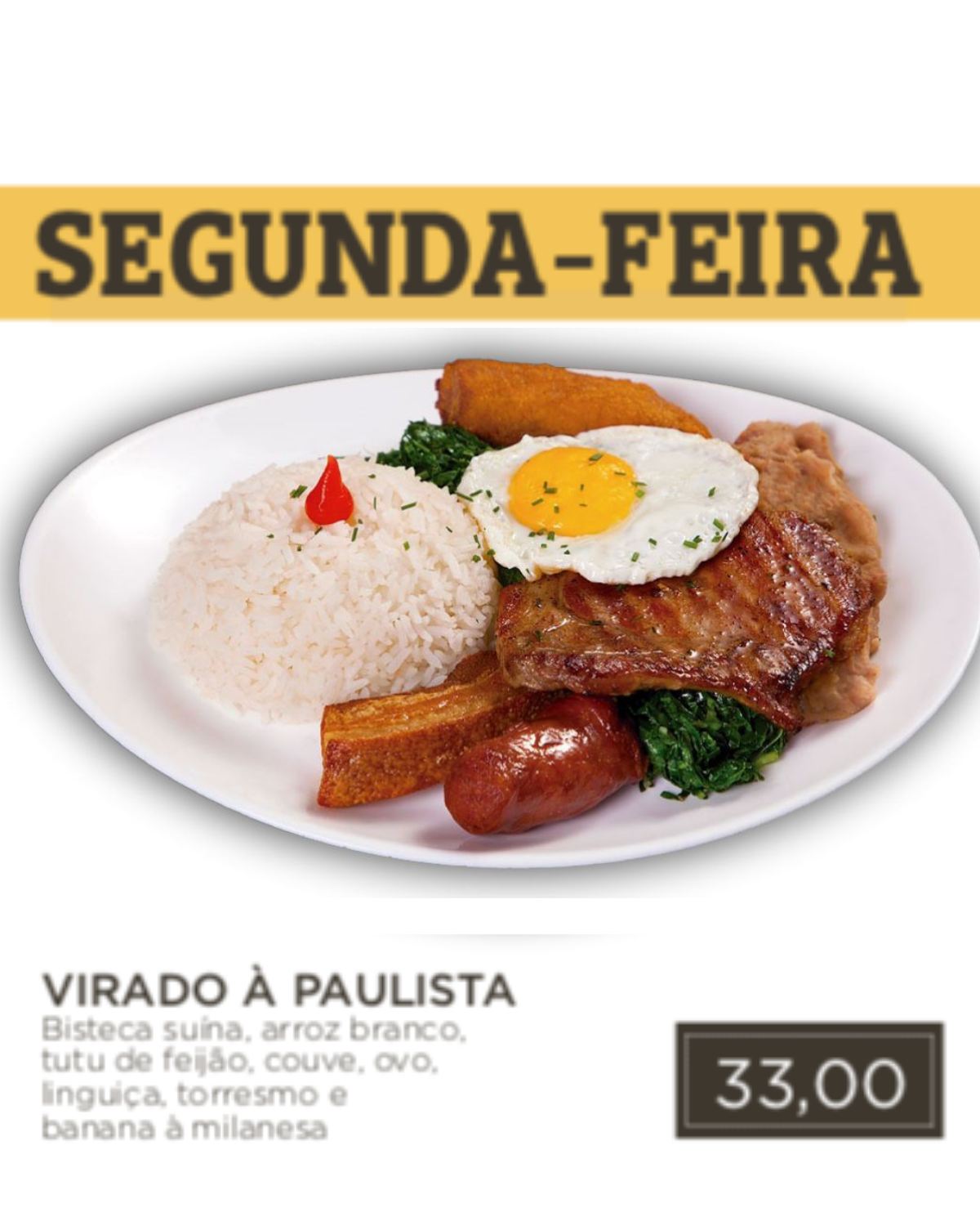 Segunda-Feira: ⠀⠀ 🍽 Virado à... - FILÉ Restaurante & Bar