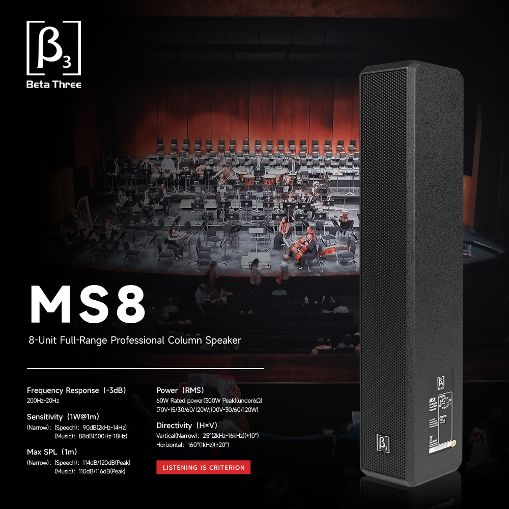 Beta Three - MS8 Two Way Full Range Column Speaker MS8 is... | Facebook