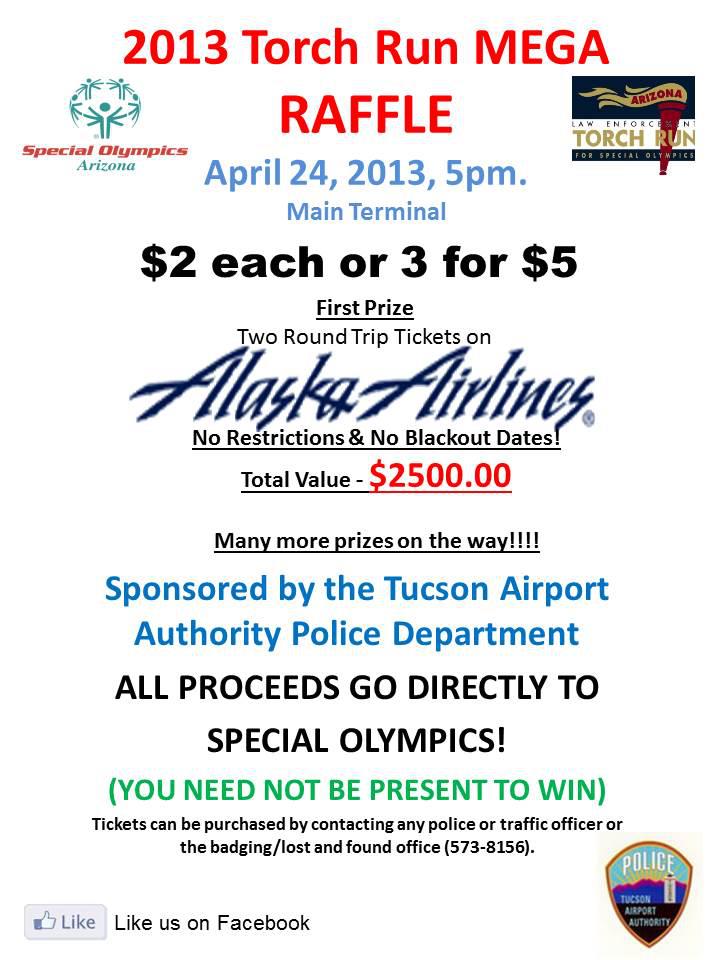 Tucson - Raffle tickets to raise money for Special Olympics are now on ...