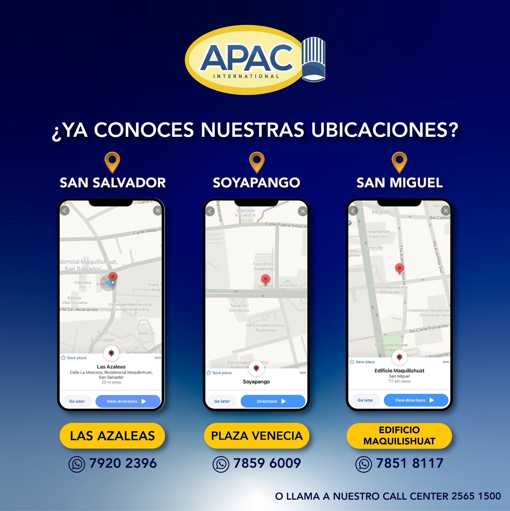 APAC - ¿Ya conoces nuestras ubicaciones 🤩? Ponemos a tu disposición ...