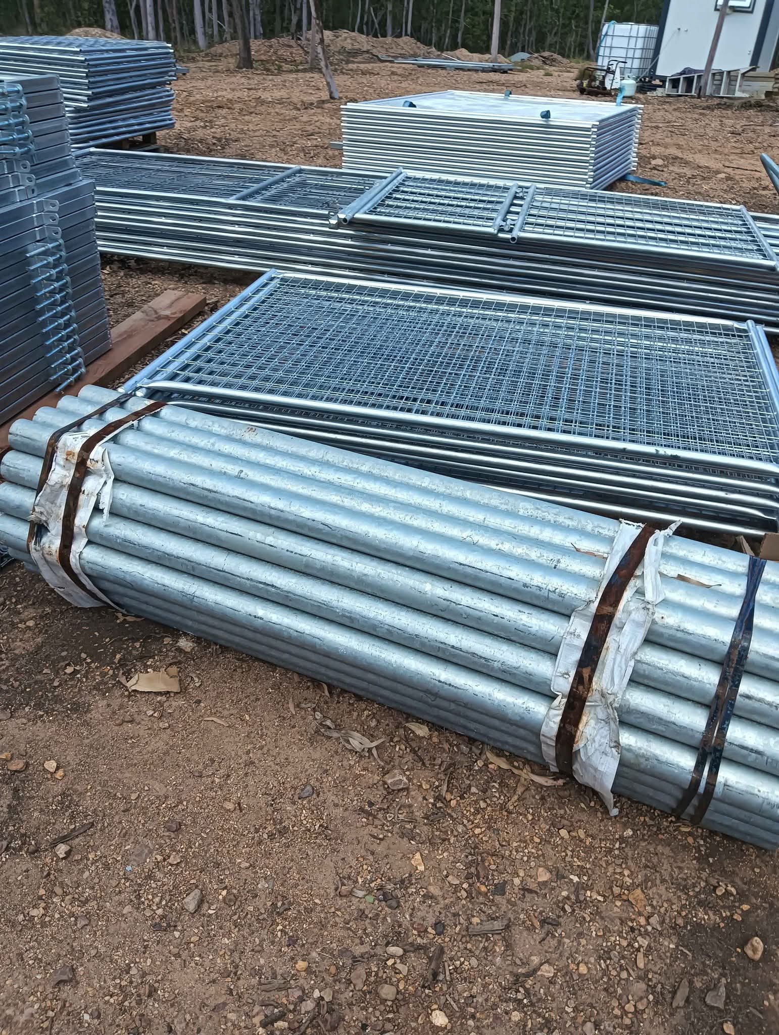 Galvanised steel posts 65nb 75mm od x 3.6mm wall thickness 1800mm long ...