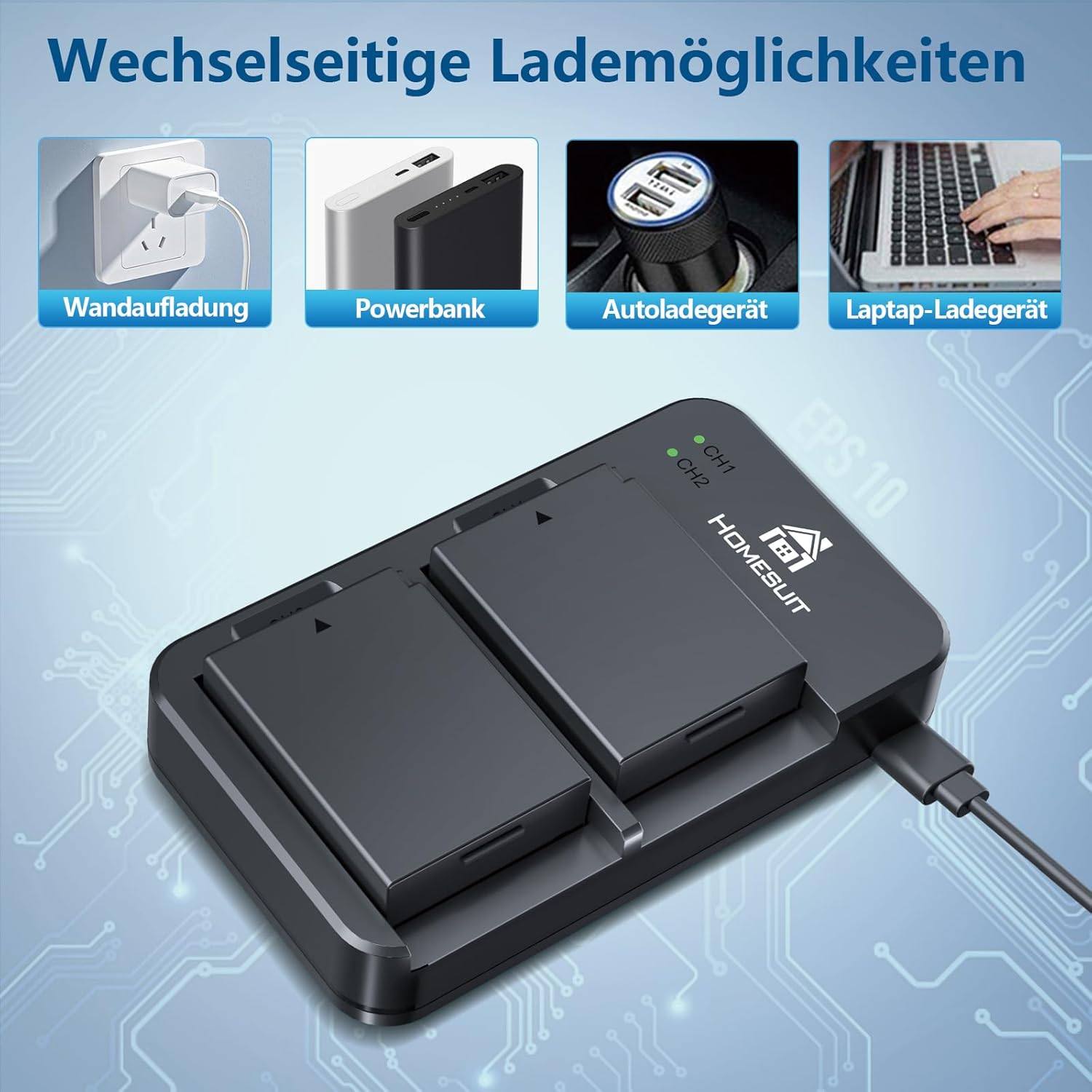 Batterie LP-E10 1600mAh 7.4V Pour Canon EOS 1100D, 1200D, 1300D, 2000D, Rebel T3, T5, T6, T7 - Rechargeable