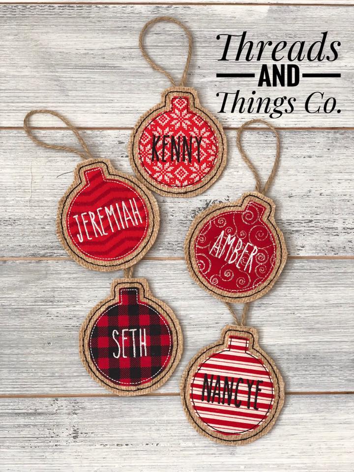These name ornaments are also... - Threads and Things Co.