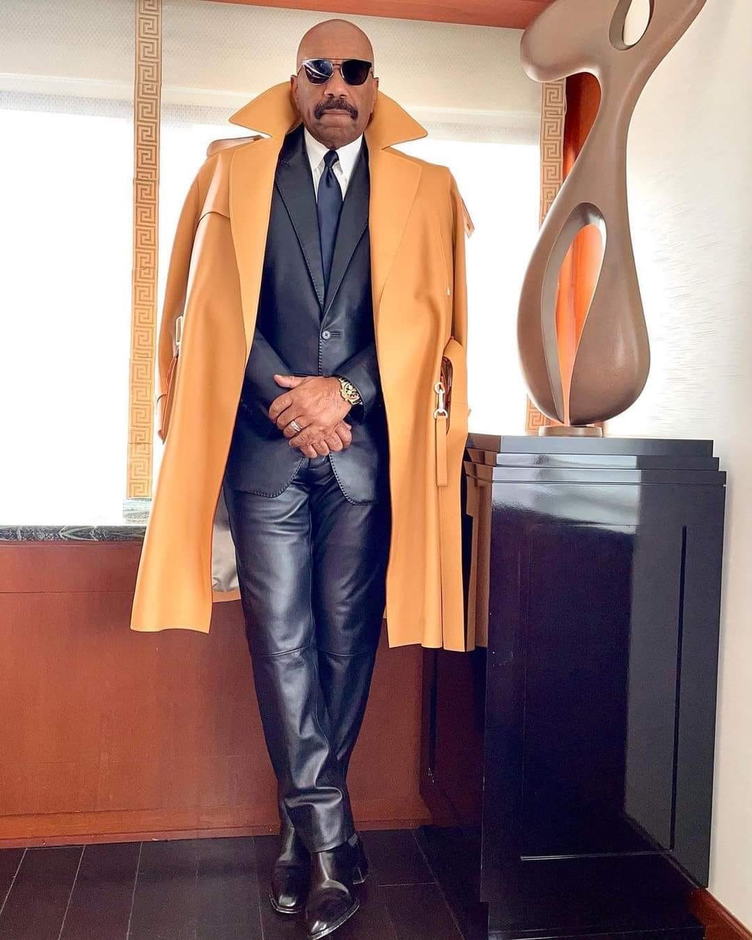 steve harvey brown dress shoes Fashion4Life Mens- was too sharp for the #Verzuz tonight. Hit or Miss? Size:164 / 14 years memorial-day-sale Designer Long Black A-line