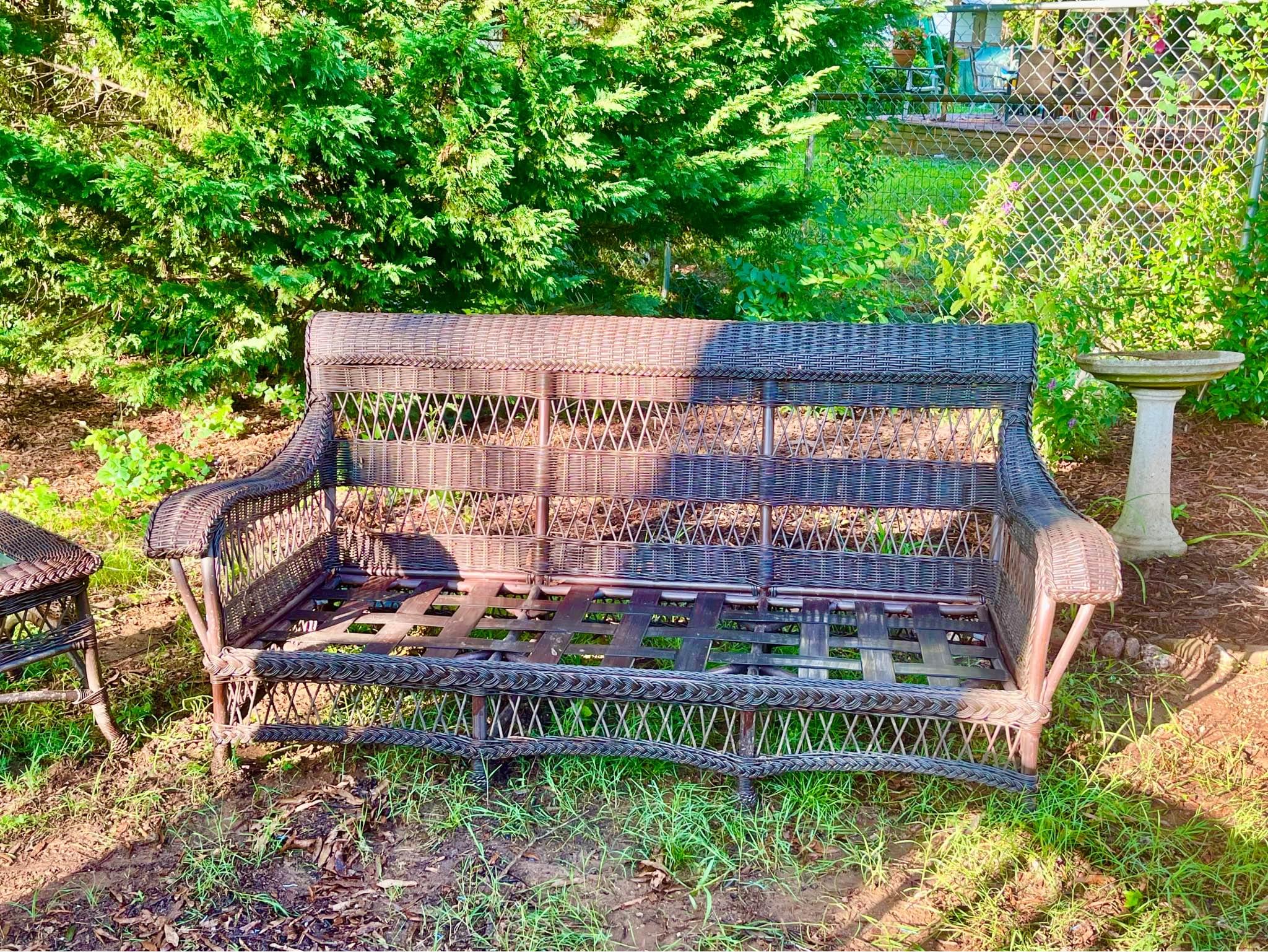Outdoor Resin Wicker Sofa Set (4 piece) Outdoor Furniture Sets Rock