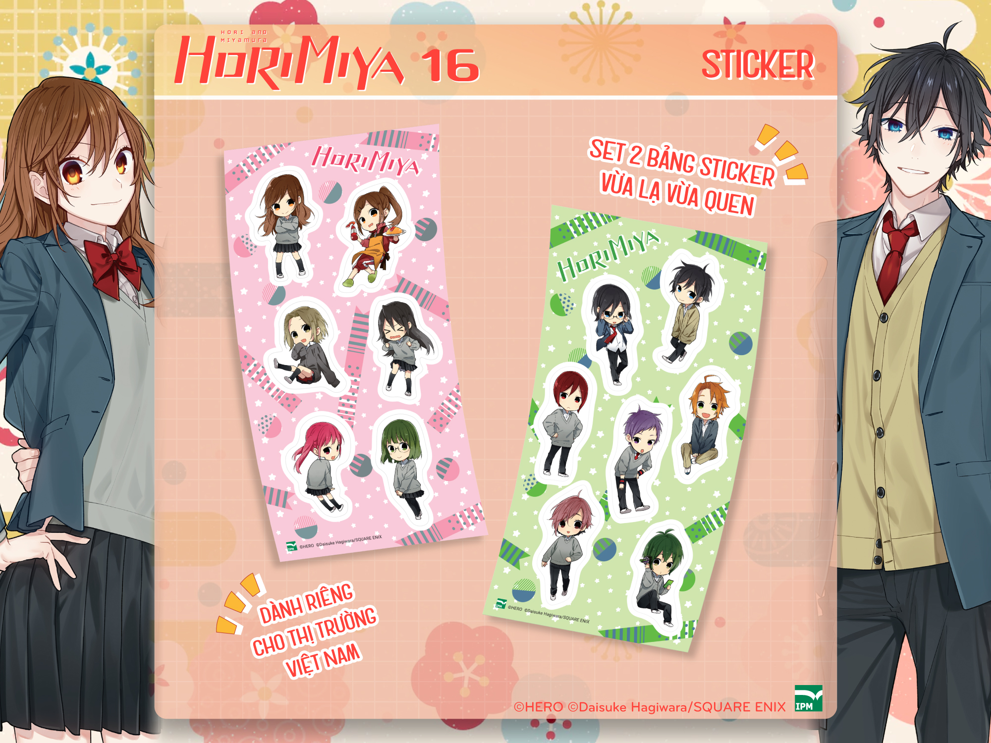 IPM - Món quà tiếp theo của HORIMIYA 16 gọi tên... SET 2 BẢNG STICKER ...