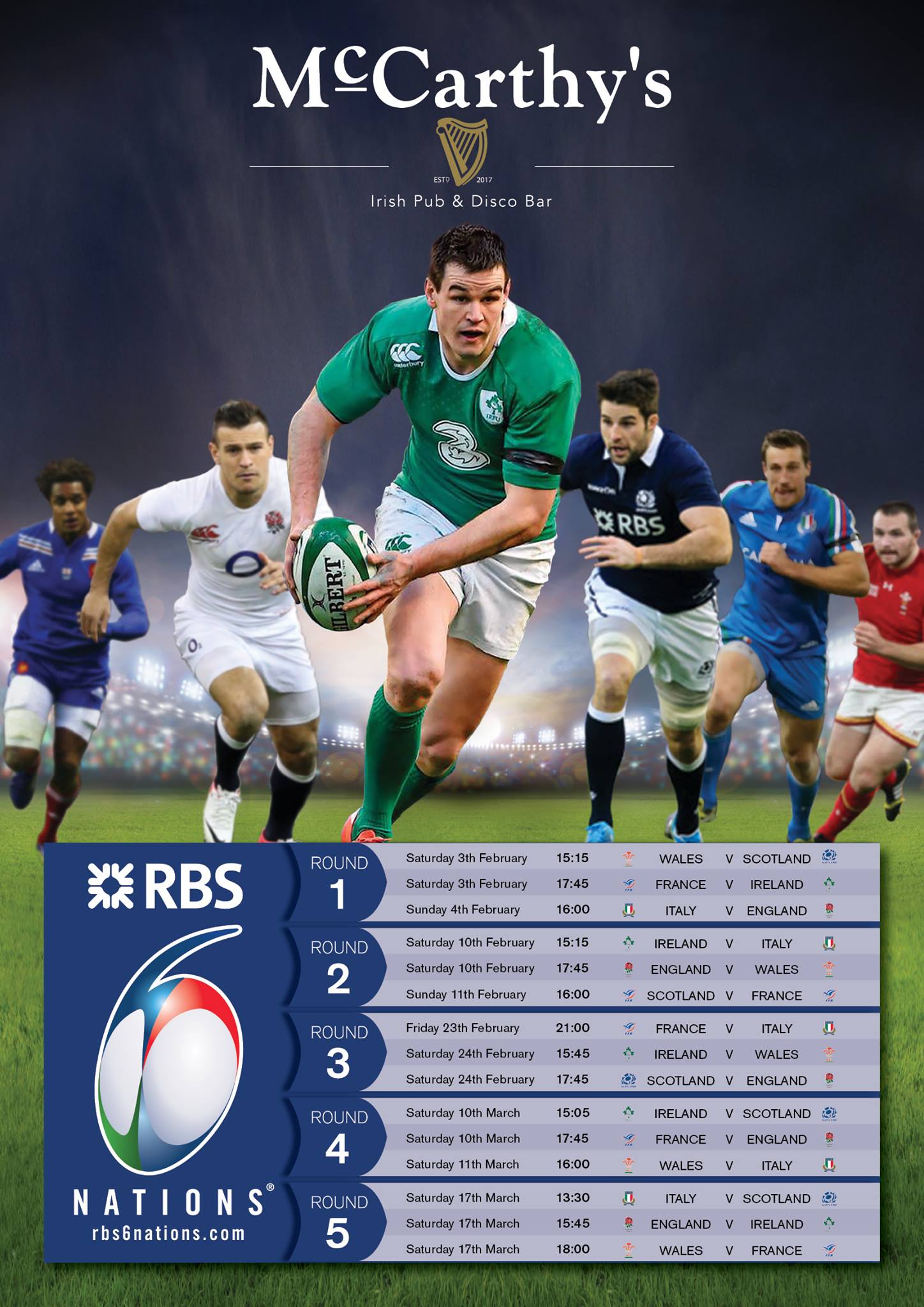 The Greatest Rugby Tournament is... - Mc Carthy's Irish Pub