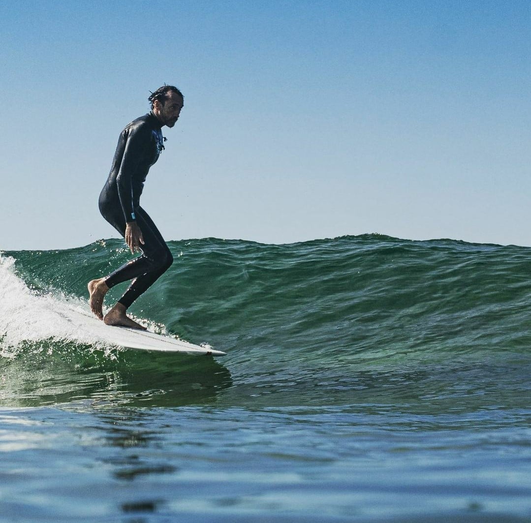 Mark Warren's surfing and Keyo surfboard in 1969 North Narrabeen
