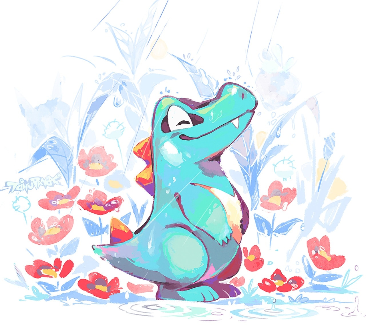 🩵Totodile🩵 my sweet angel #pokemon #art #babyblue #Artist