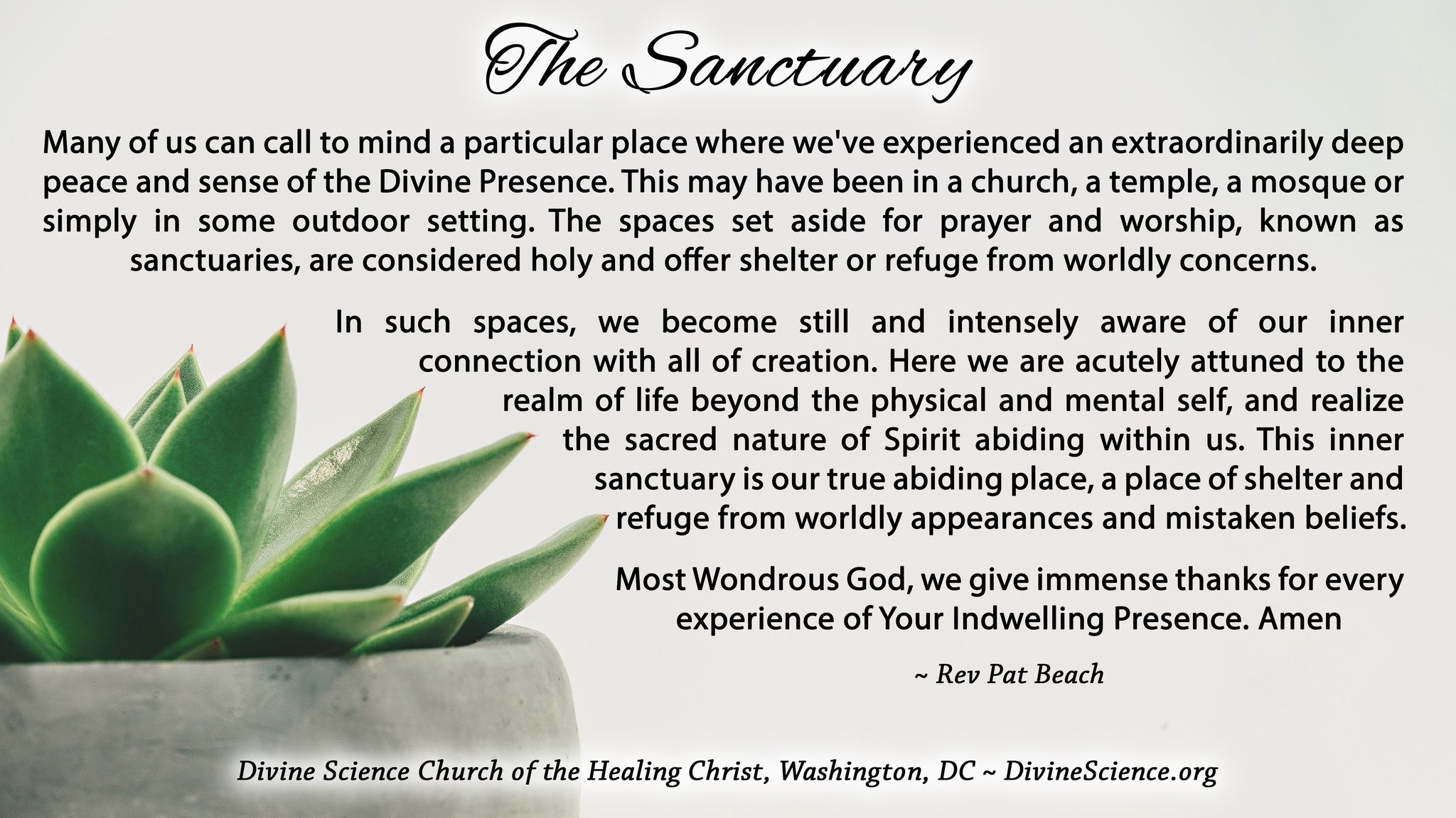 The... - Divine Science Church of the Healing Christ, Washington DC ...