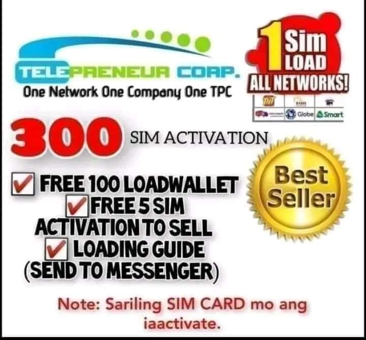 Telepreneur - ‼️300 ONLY‼️ ️Lifetime Sim Activation for E-loading: 🤗 ...