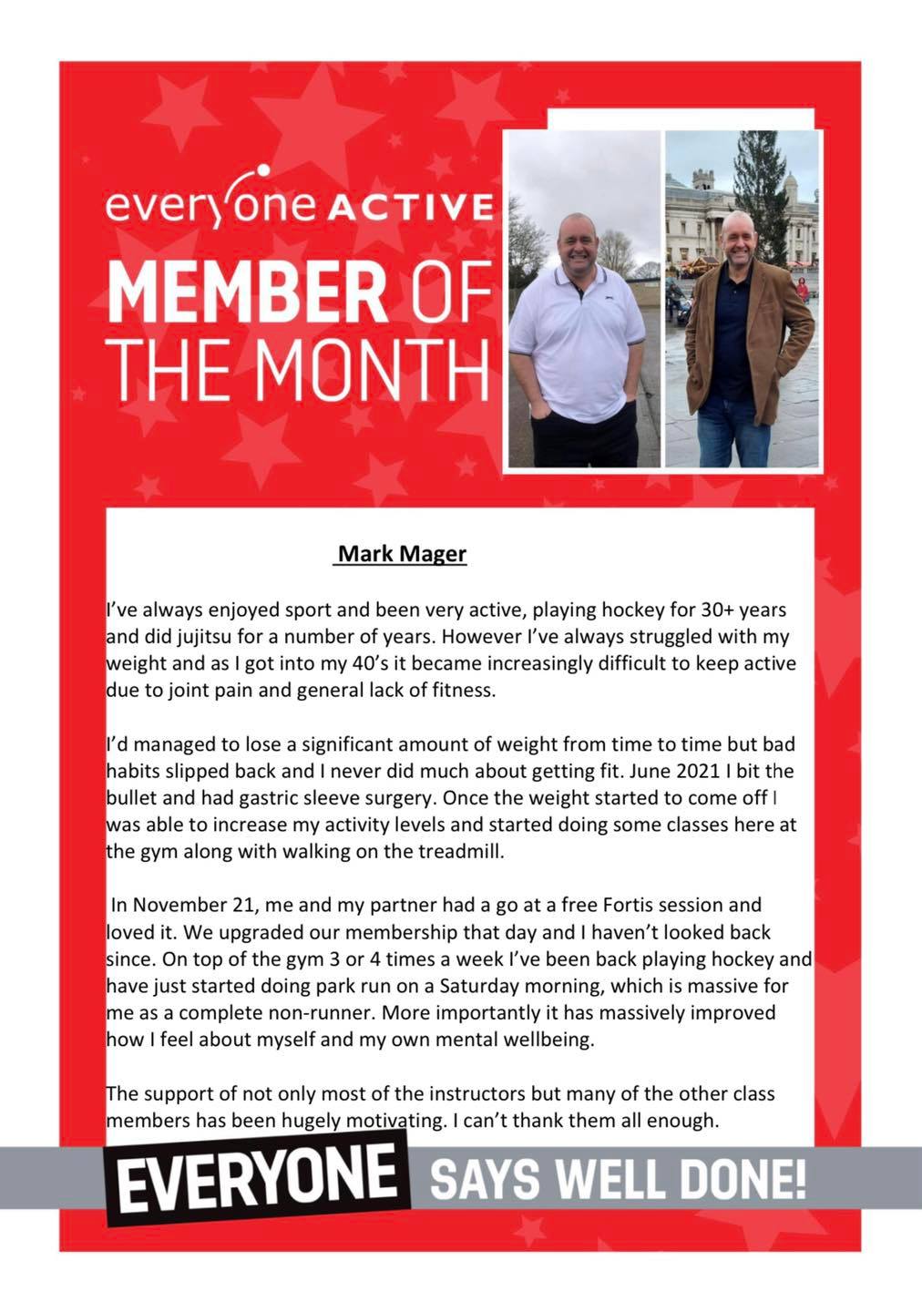 Congratulations Mark 🎉 - Basildon Sporting Village | Facebook