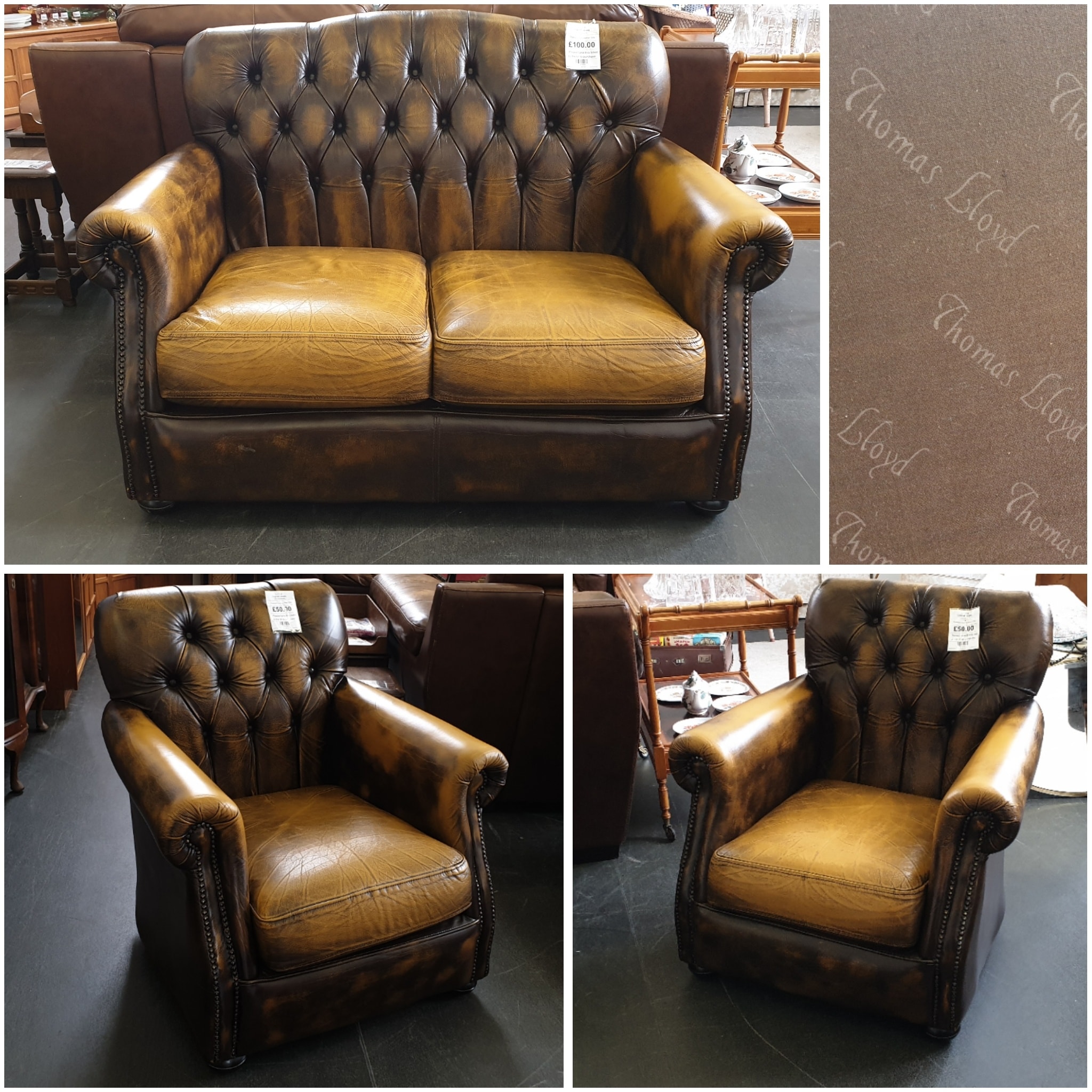 Updating Worn Leather Armchair Reference: Toogoodtowaste Thomas Lloyd Leather 2 Seater Settee Update Sold