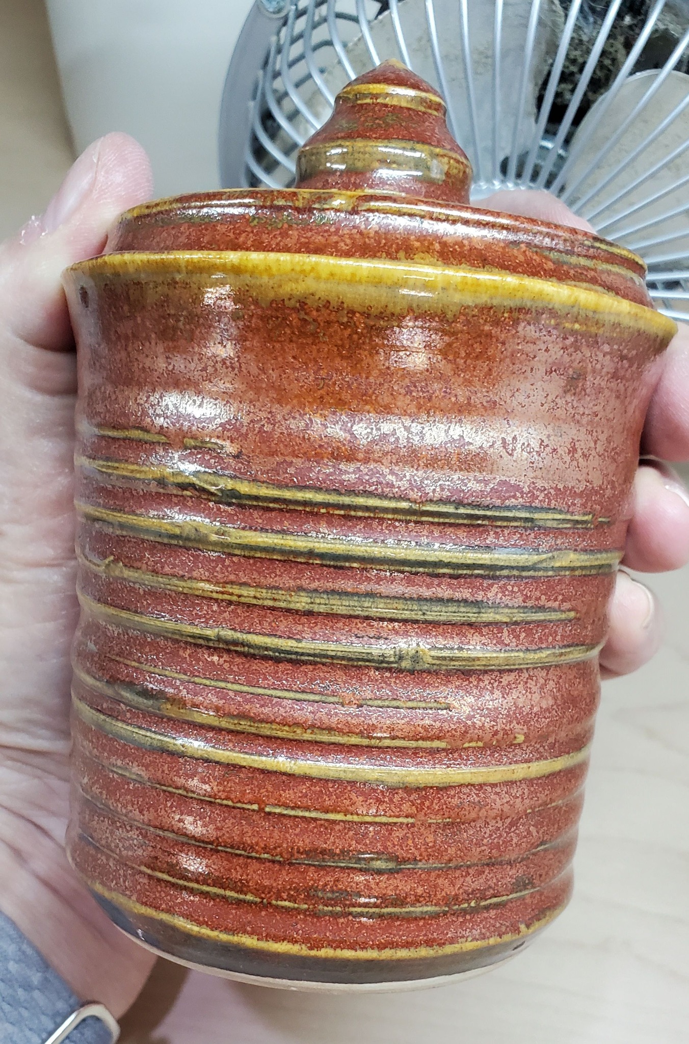Ky Mudworks ceramic pieces with Dragon's Breath and Waxy Blue glazes