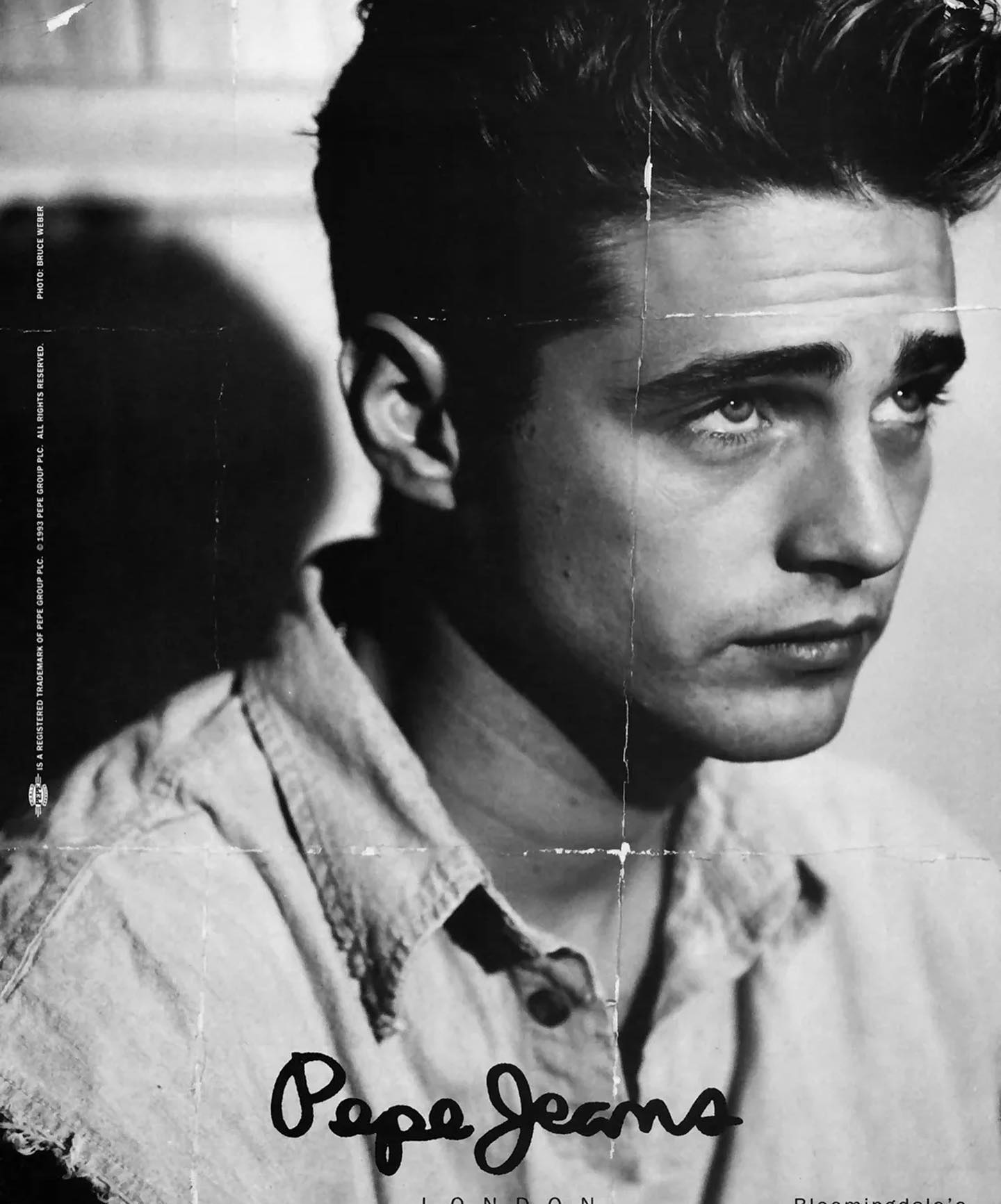 A 1993 Pepe Jeans ad in 17 magazine. Jason Priestly was the 