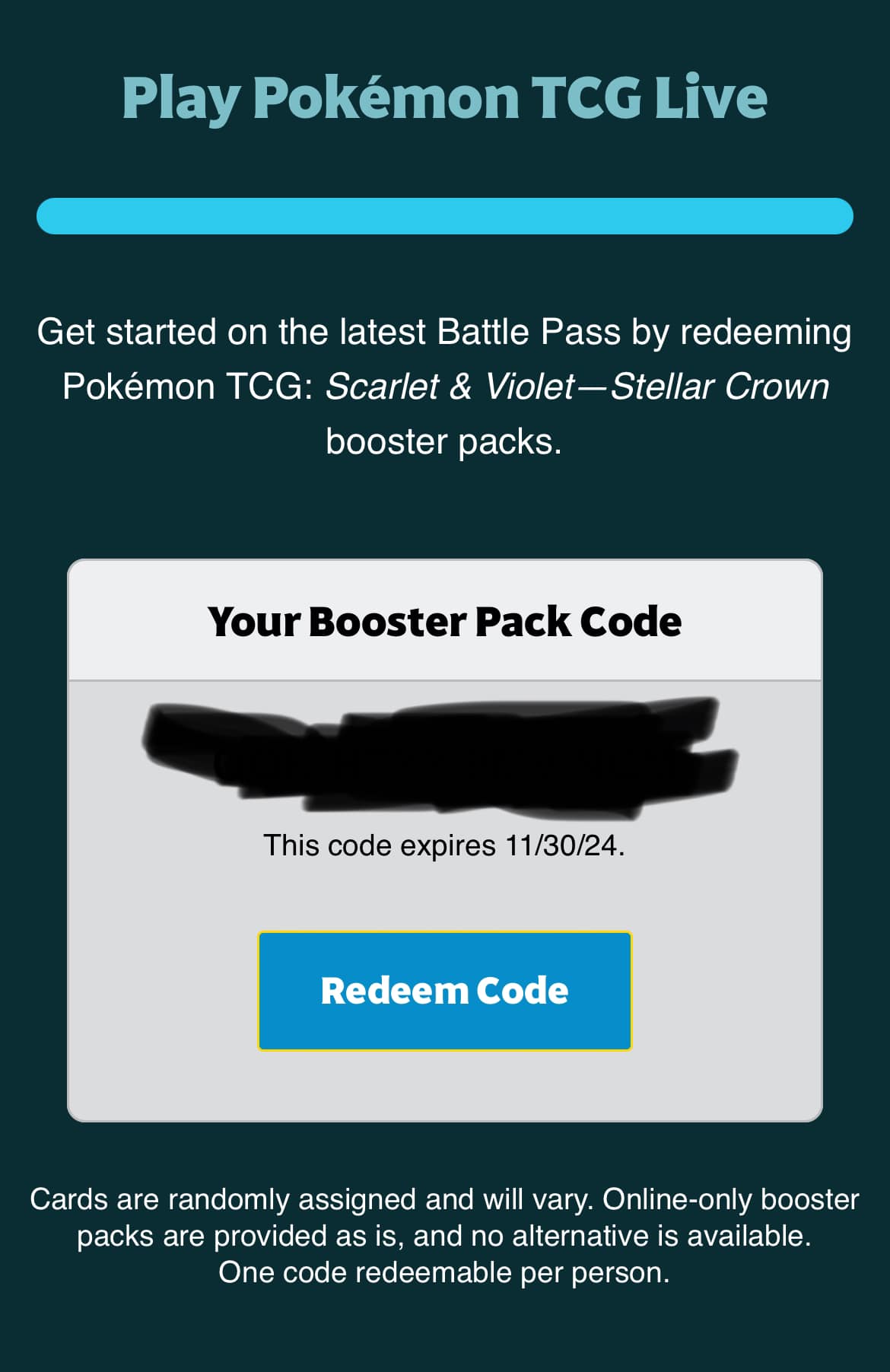 pokemon booster pack redeem code Perfect Order PTCGL – Card Cavern Trading Cards, LLC Receive even more #PitchBlack 🌑