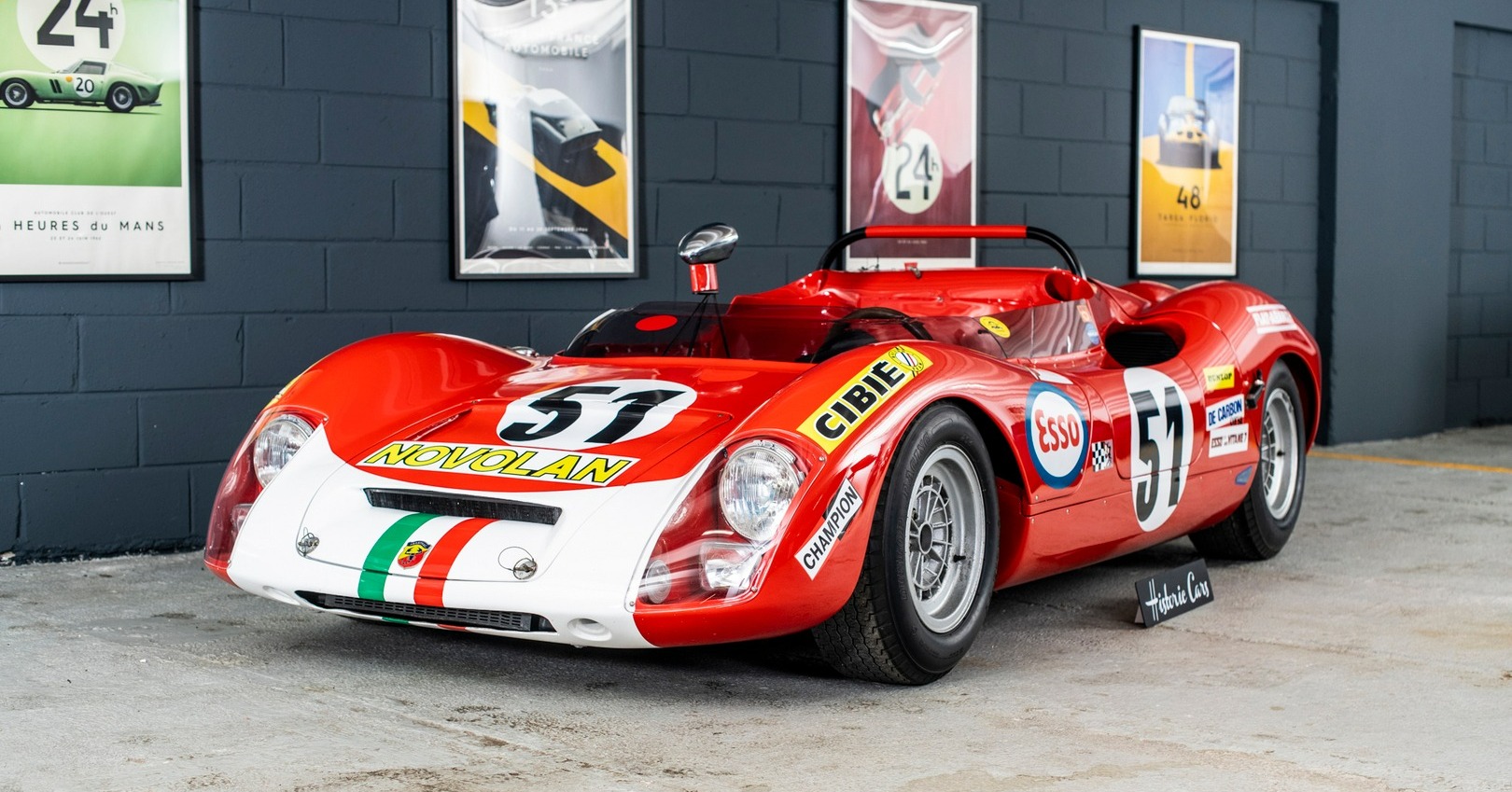 Kit D'autocollants Fiat 1000 SP Le Mans 1969 - Pour Maquettes 1:18, 1:24, 1:32 Et 1:43 - 64 Décalques Fidèles