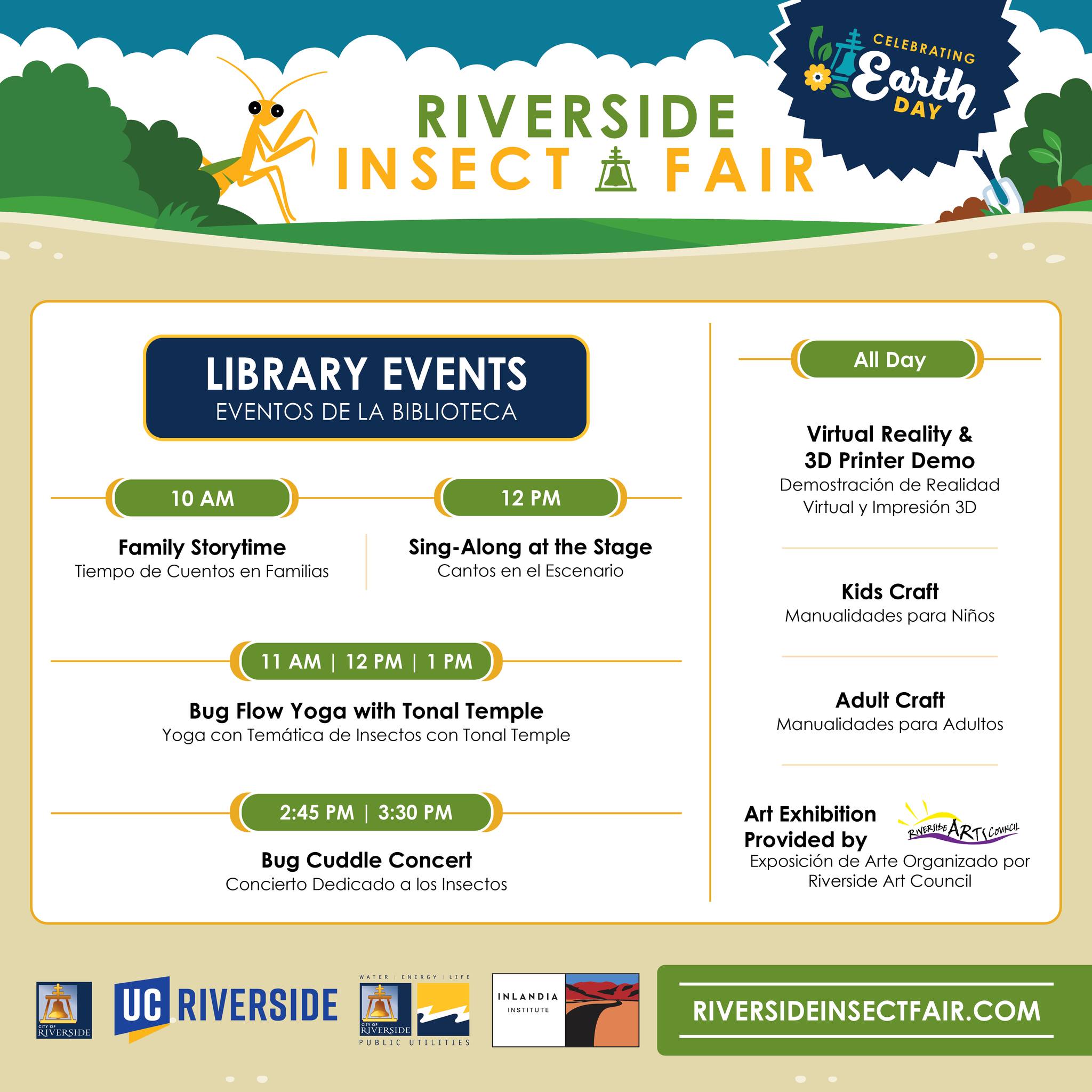 This weekend's stage schedule is... - Riverside Insect Fair | Facebook