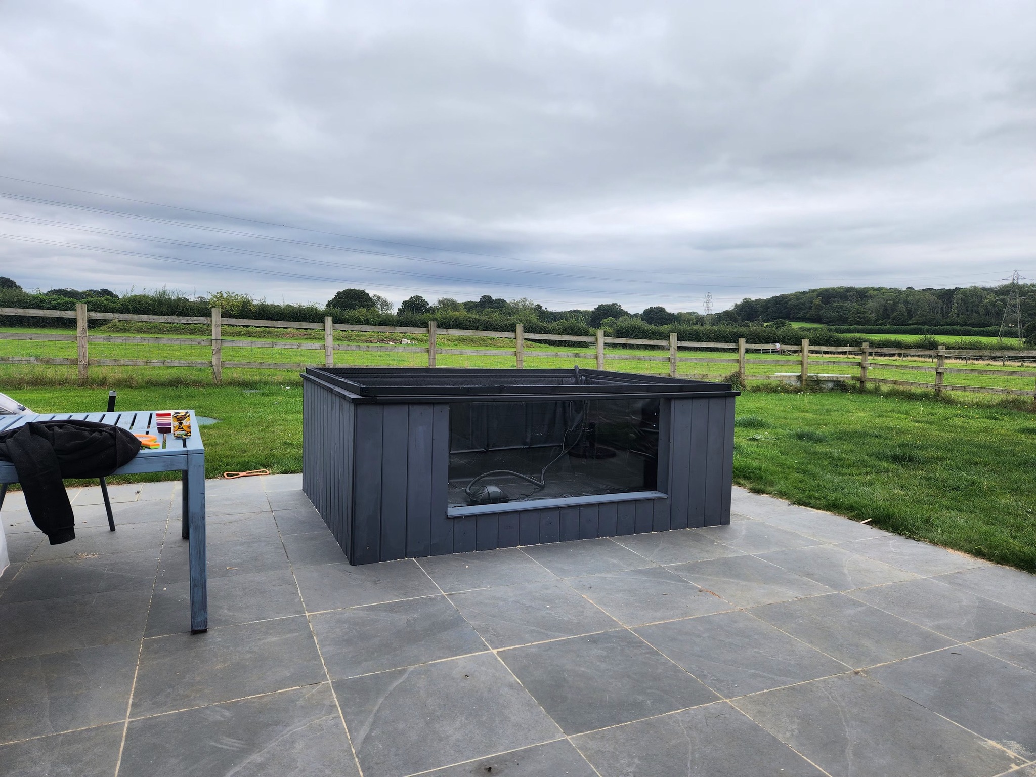 Infinity - 8ft x 6ft x 3ft grey pond with large viewing window ...