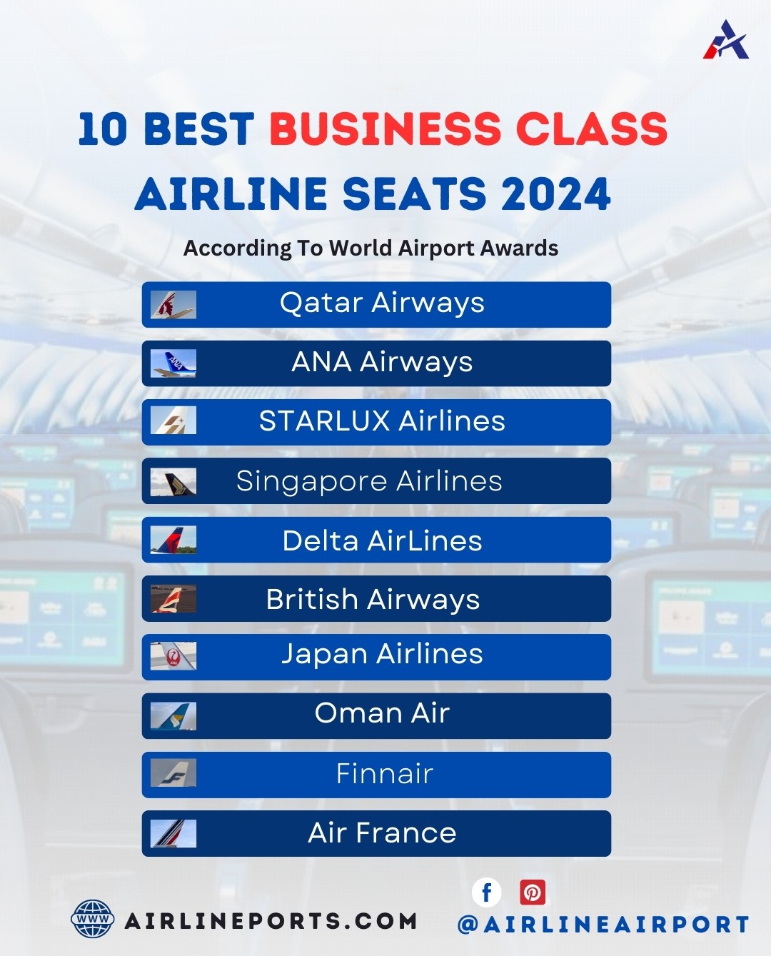 List Of 10 Best Business Class... - AirlineAirport.com | Facebook