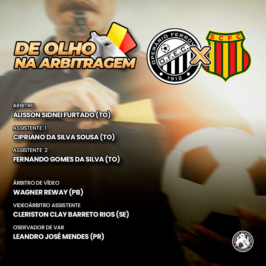 Operario.com - Confira quem apita o jogo do OFEC que acontece daqui a ...