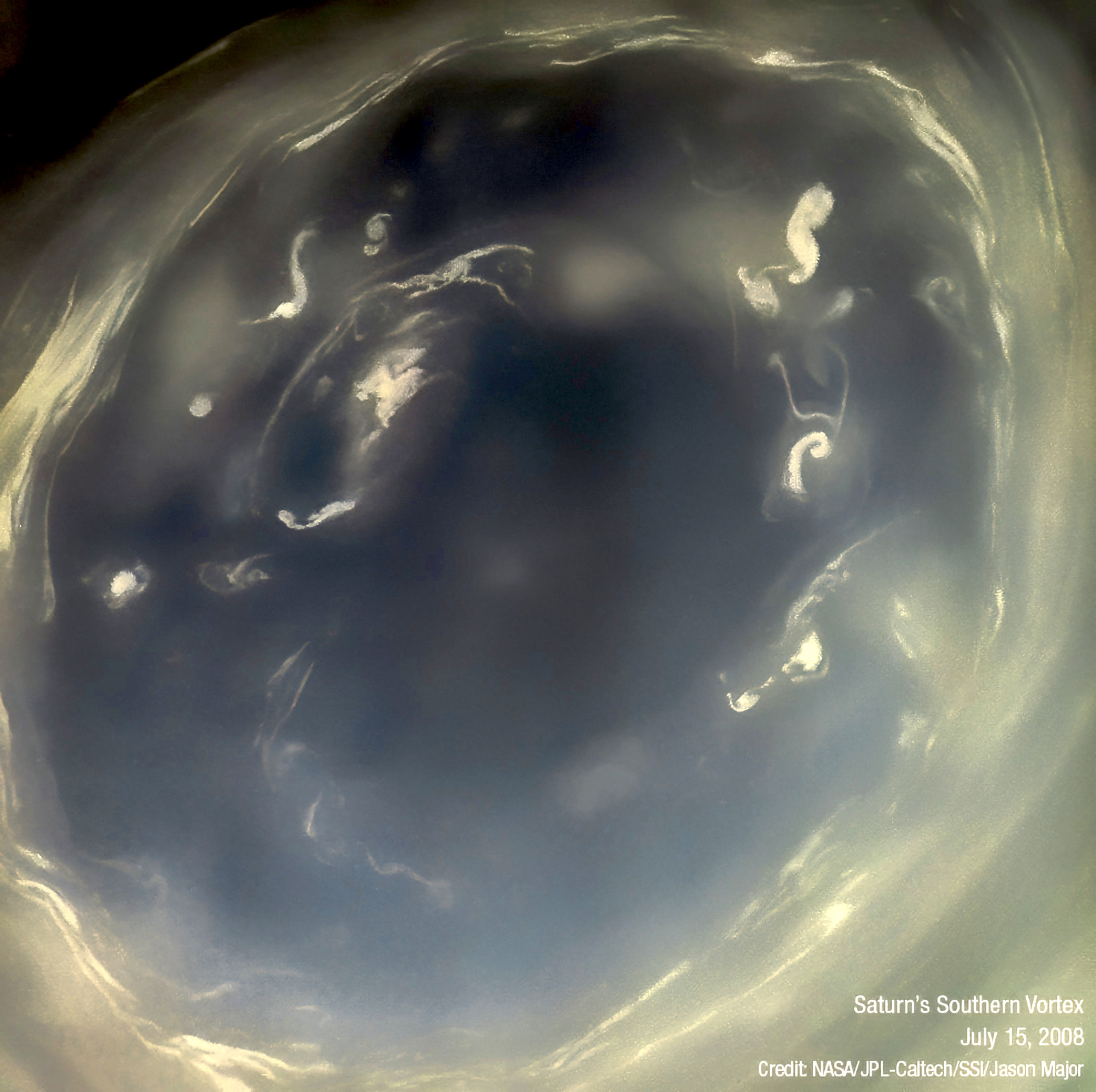 View of the vortex over Saturn's... - Planetary Landscapes